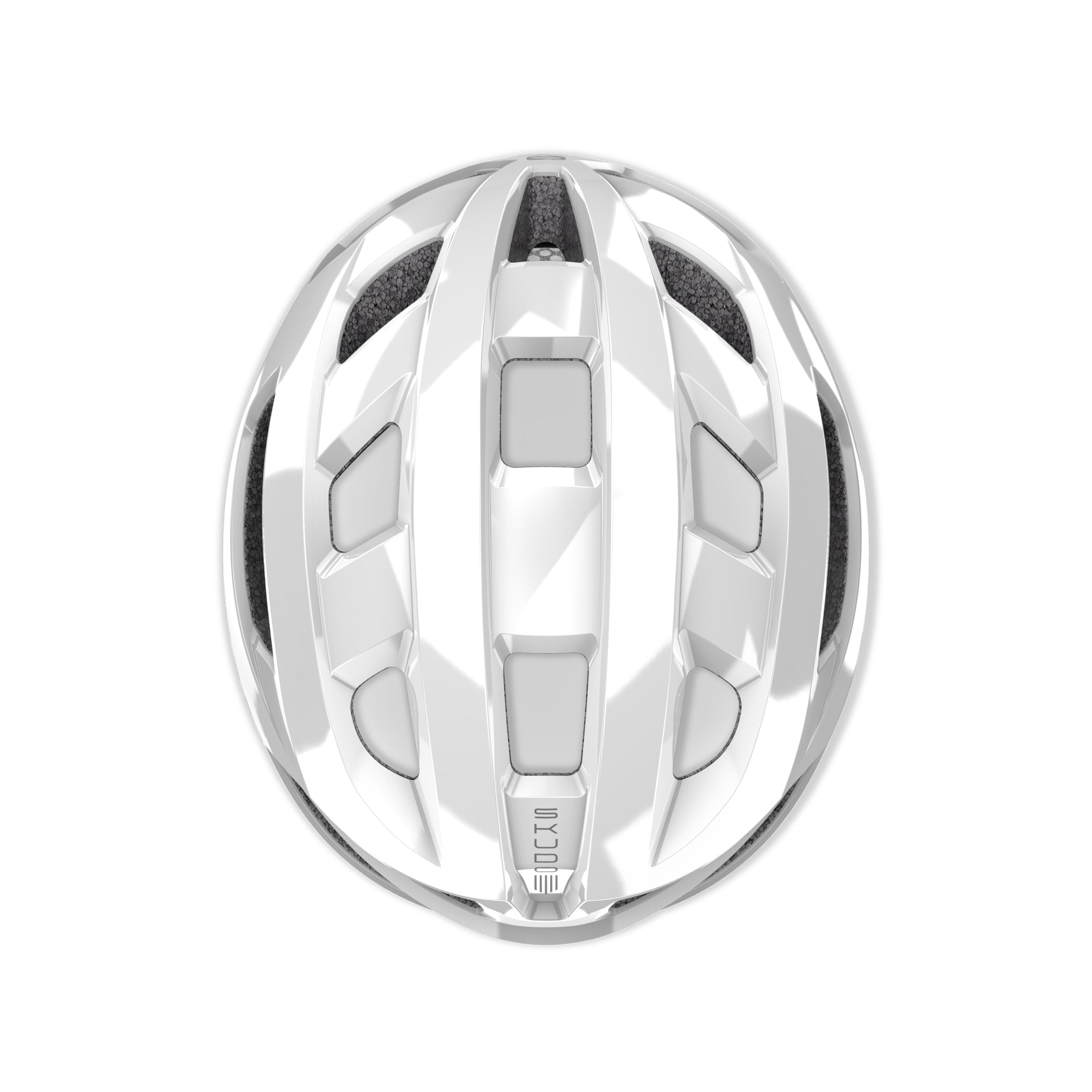 Rudy Project Skudo White Shiny cycling helmet – rear view