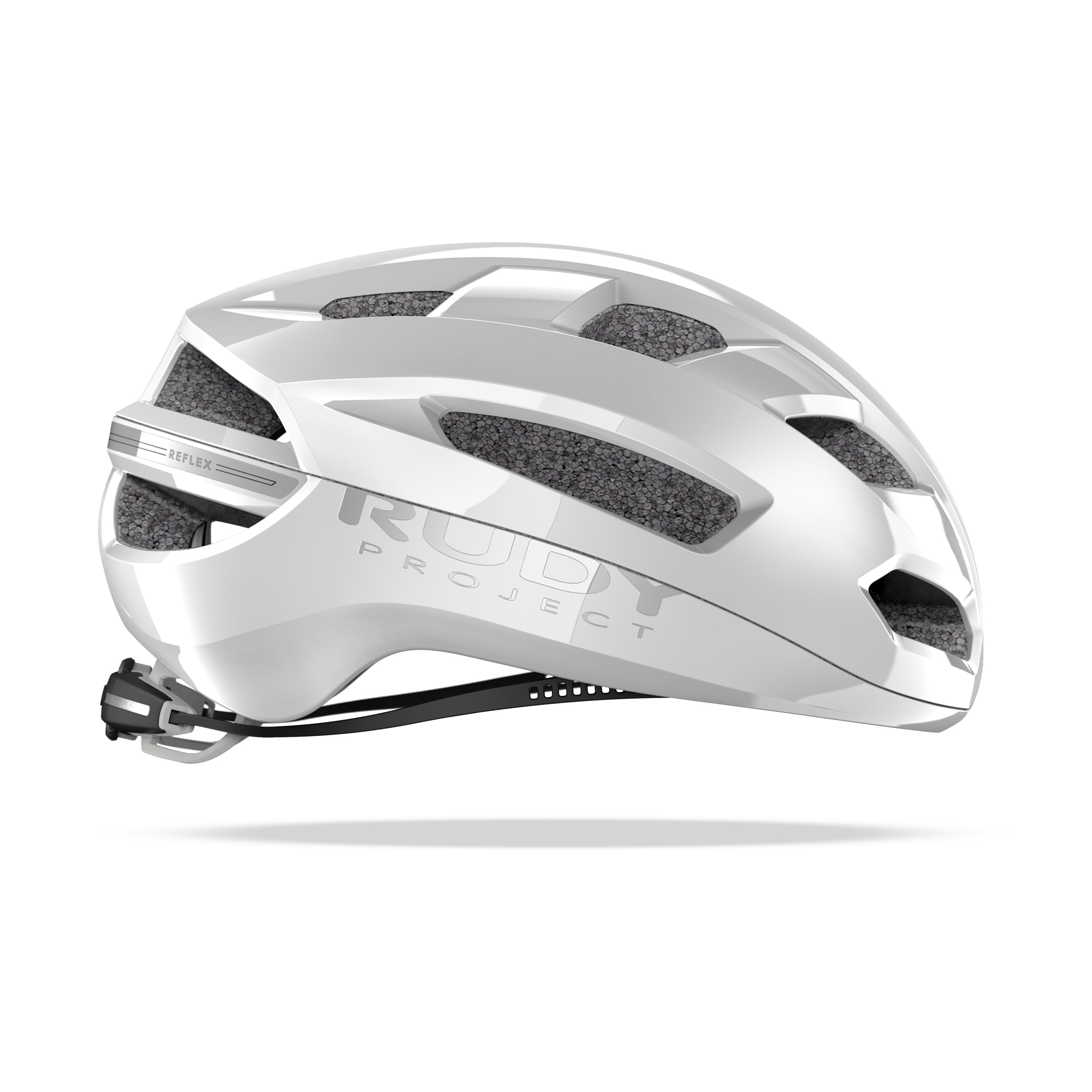 Rudy Project Skudo White Shiny cycling helmet – side view
