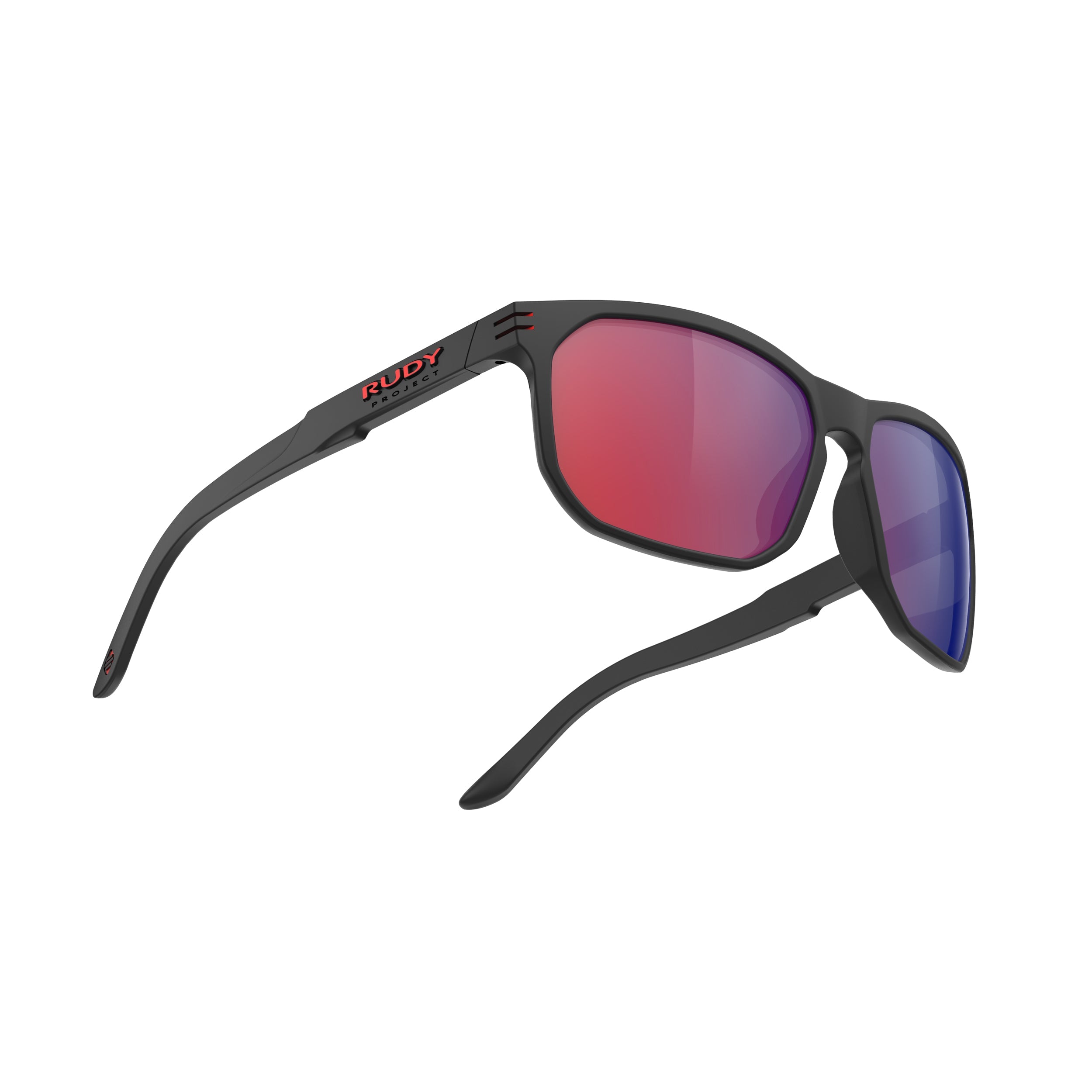 Rudy Project Soundrise Black Matte polarized polar 3fx hdr multilaser red performance sunglasses – side view