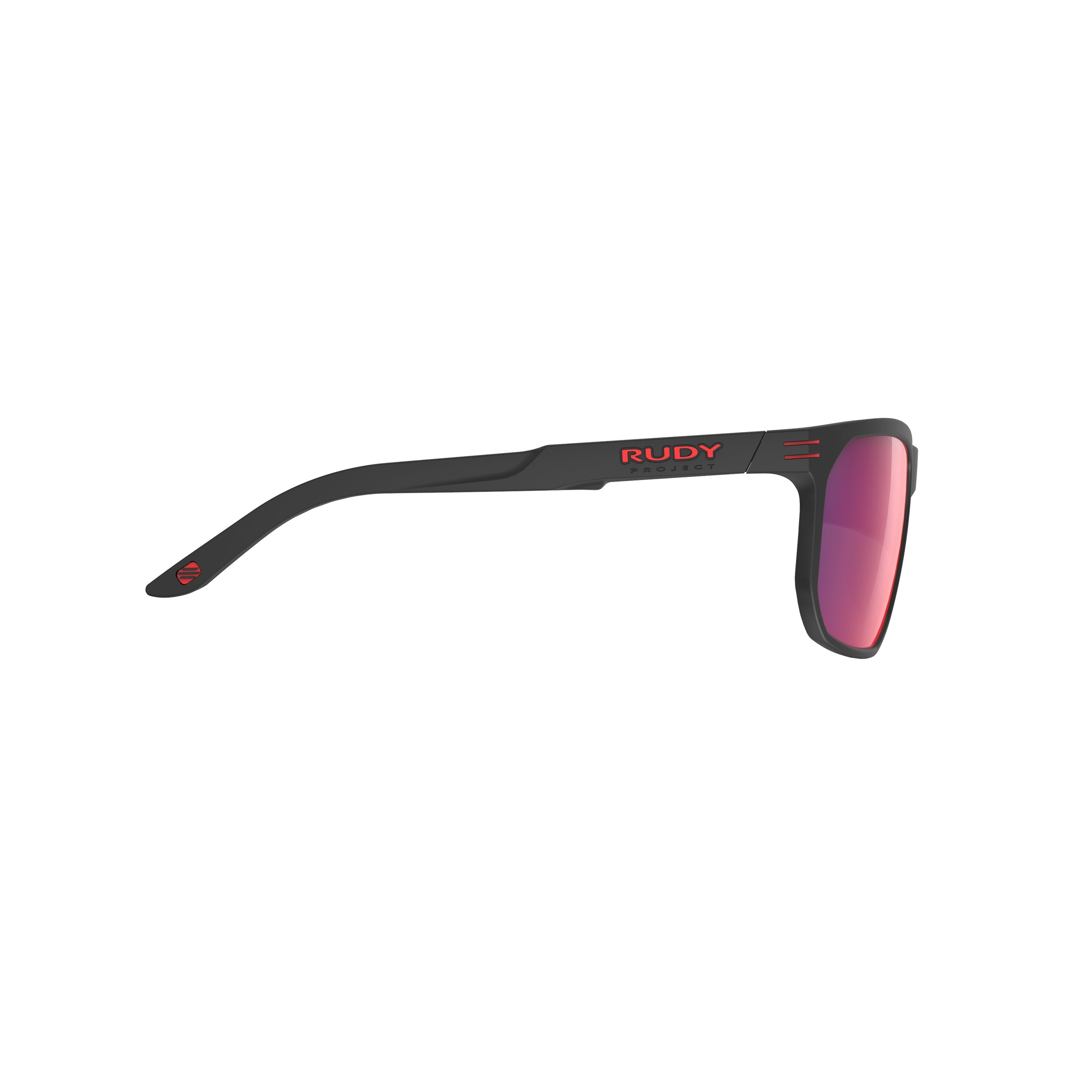 Rudy Project Soundrise Black Matte polarized polar 3fx hdr multilaser red performance sunglasses – side view, opposite side