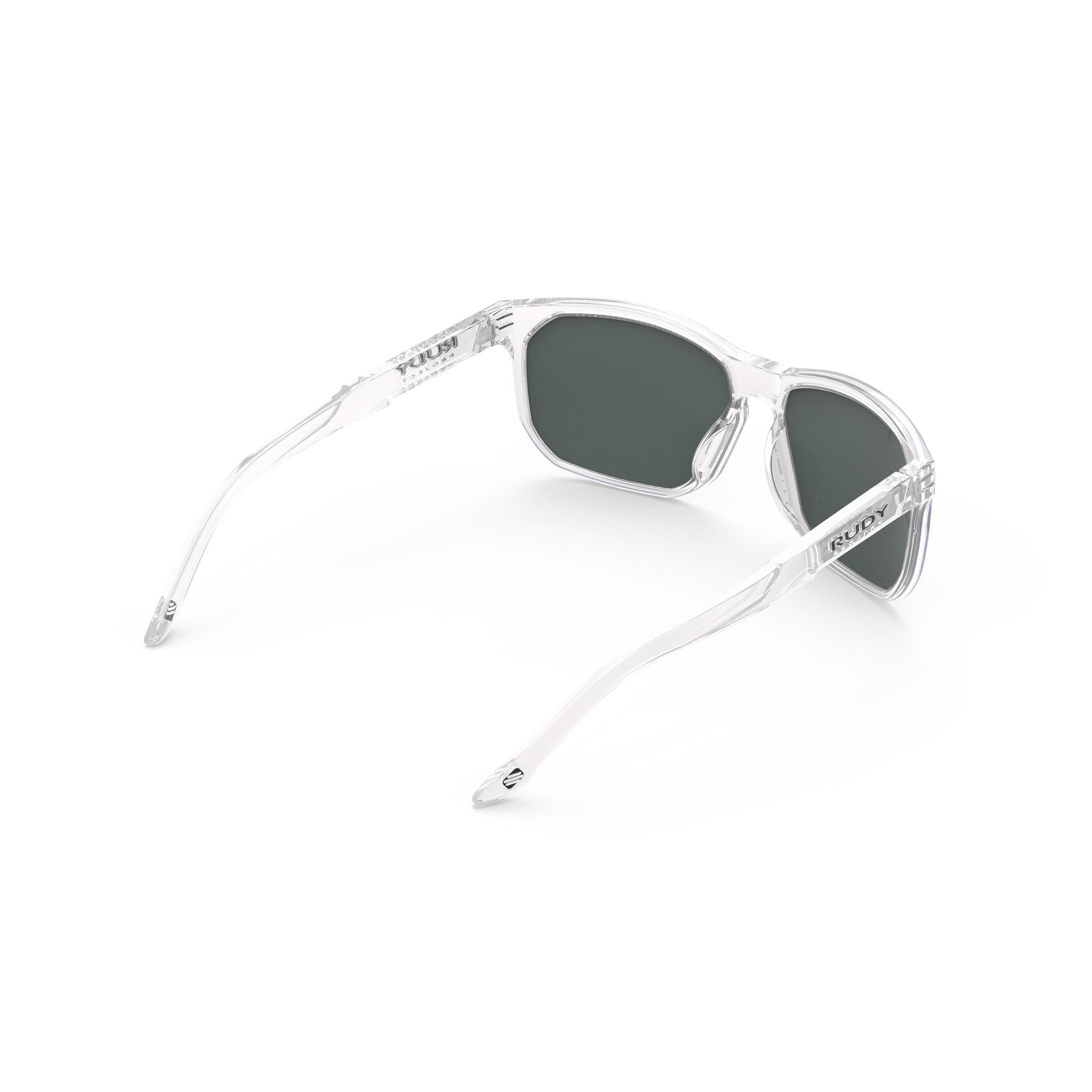 Rudy Project Soundrise Crystal Gloss mirrored multilaser blue hdr performance sunglasses – rear view