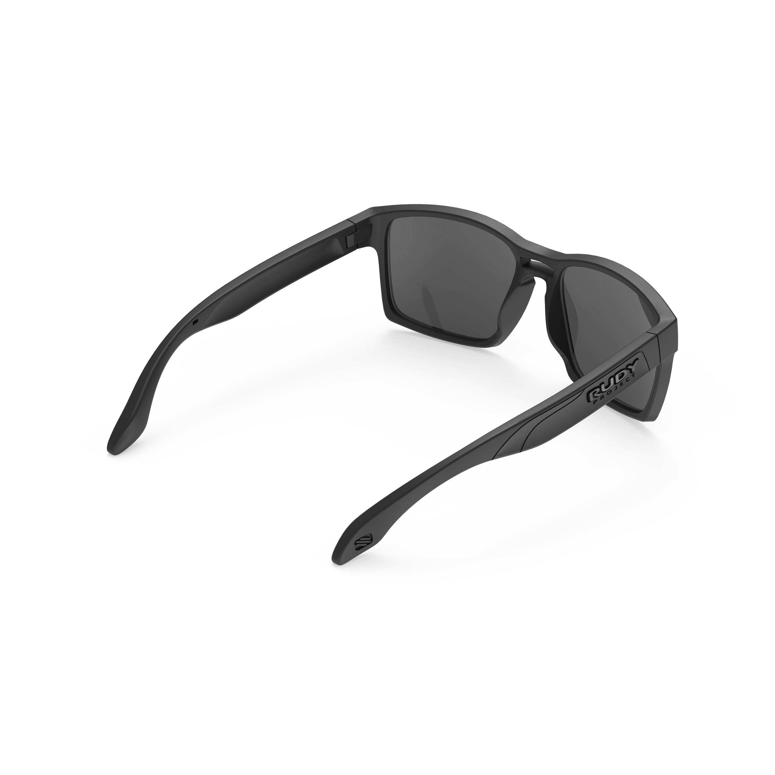 Rudy Project Spinair 57 Matte Black polarized polar 3fx hdr multilaser grey performance sunglasses – rear view