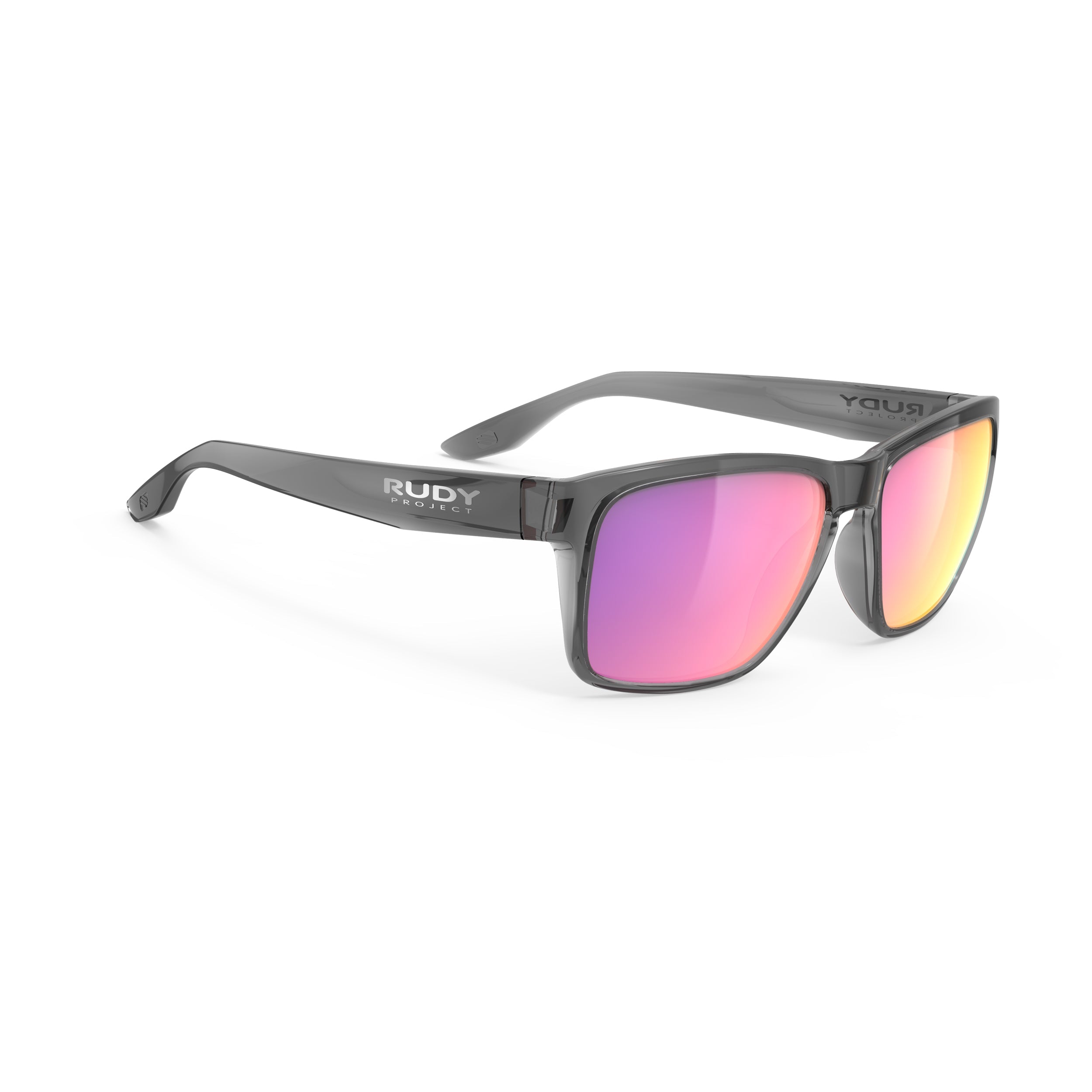 Rudy Project Spinhawk Edge Crystal Ash Gloss mirrored multilaser sunset performance sunglasses – front view