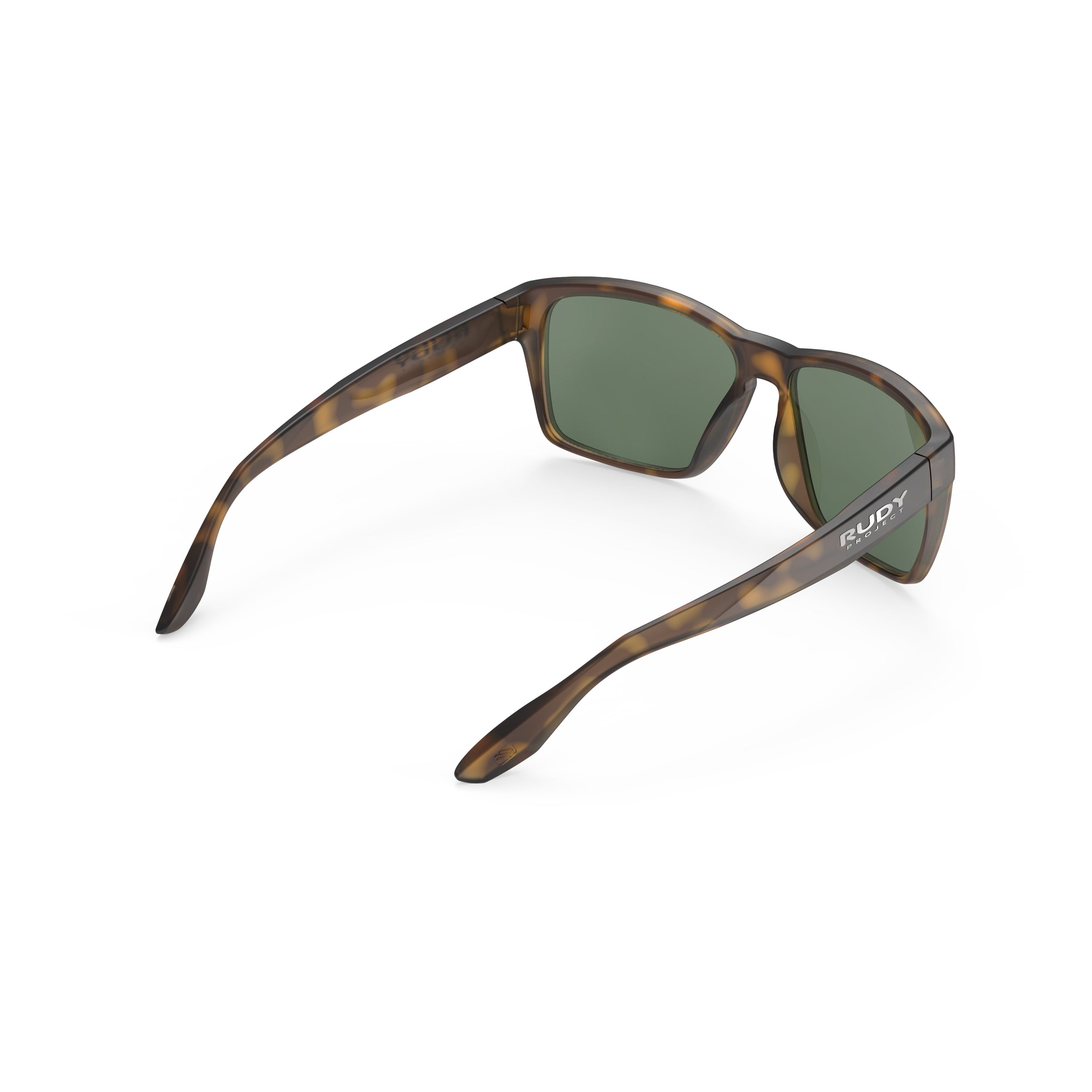 Rudy Project Spinhawk Edge Demi Brown Matte mirrored green performance sunglasses – rear view