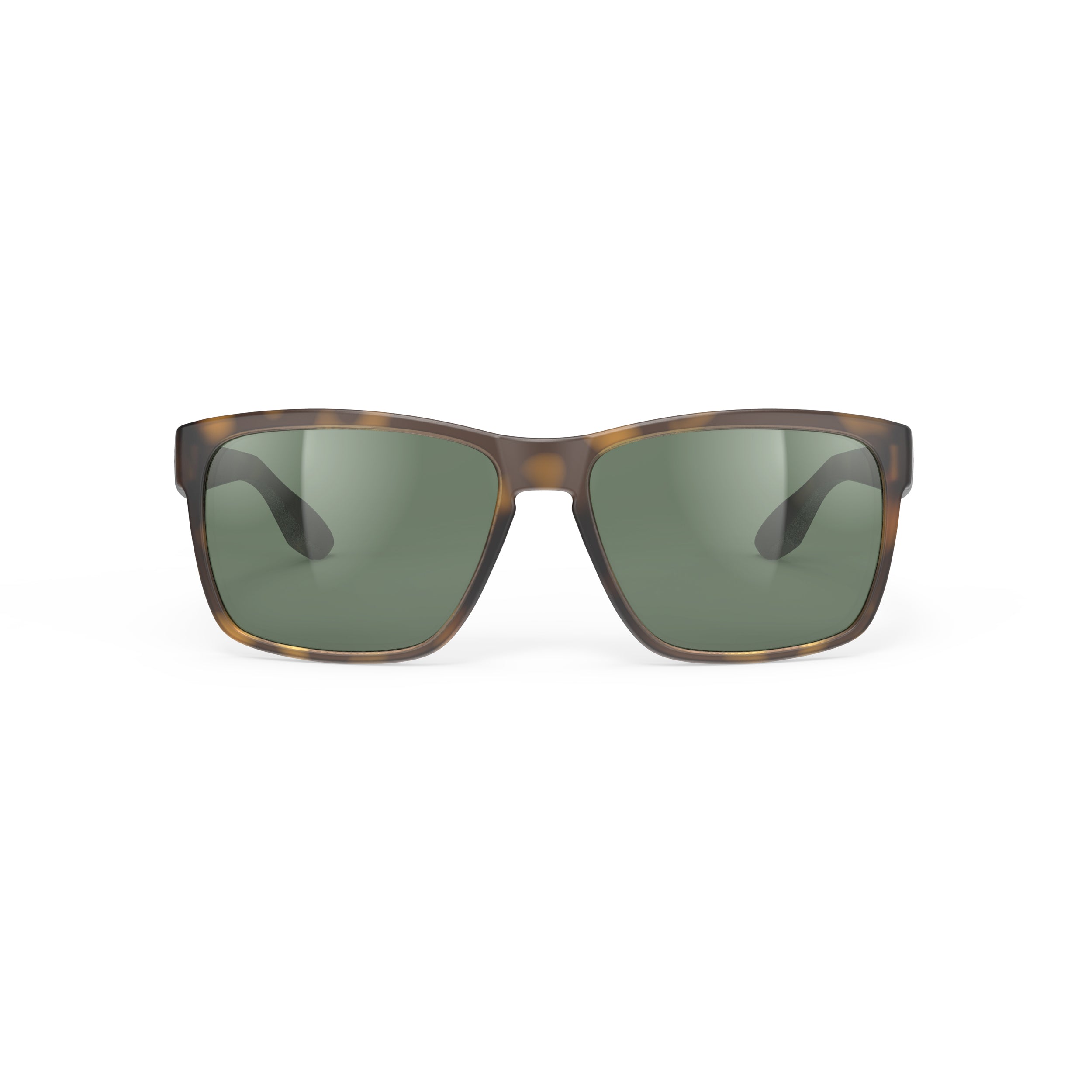 Rudy Project Spinhawk Edge Demi Brown Matte mirrored green performance sunglasses – front view, alternate angle