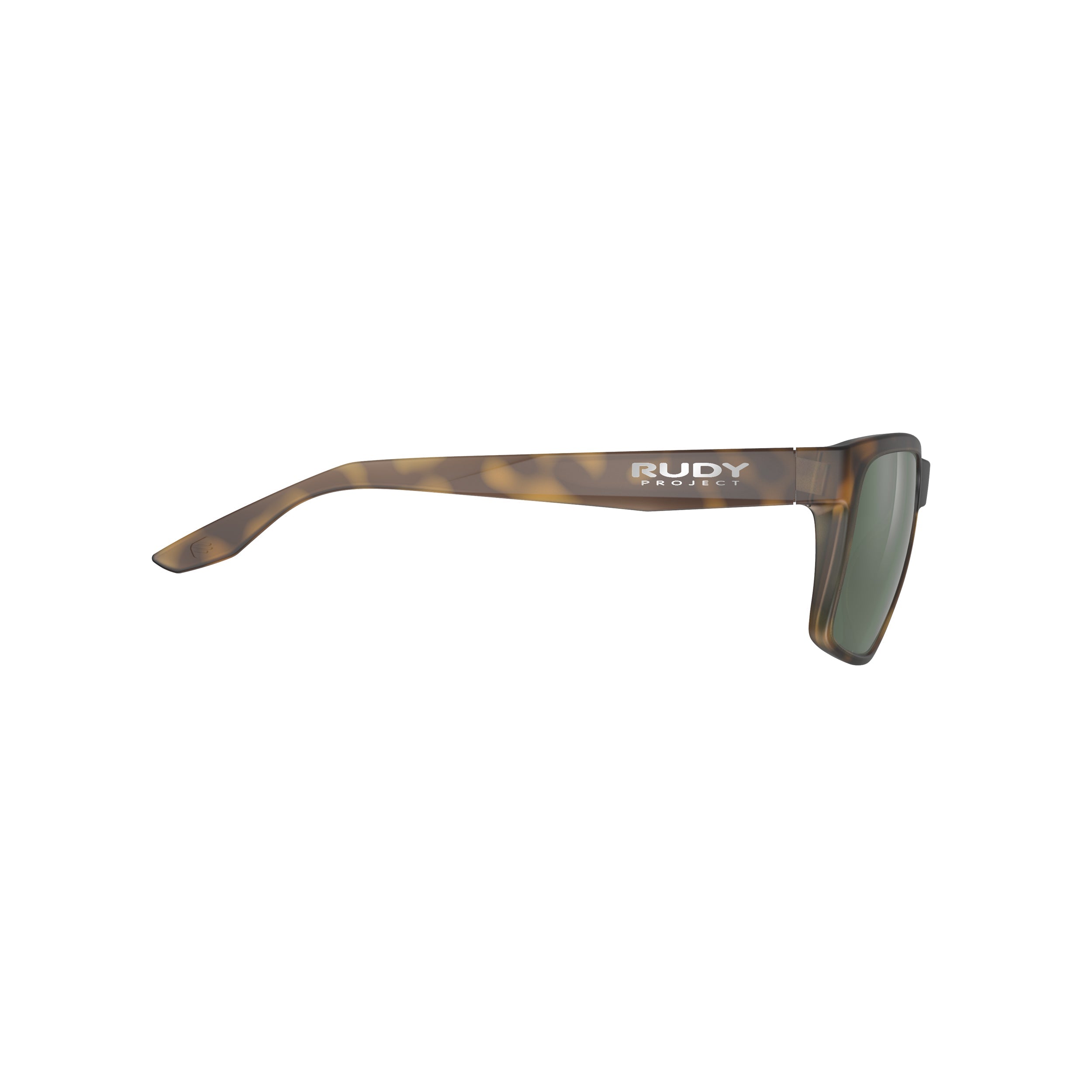 Rudy Project Spinhawk Edge Demi Brown Matte mirrored green performance sunglasses – side view, opposite side