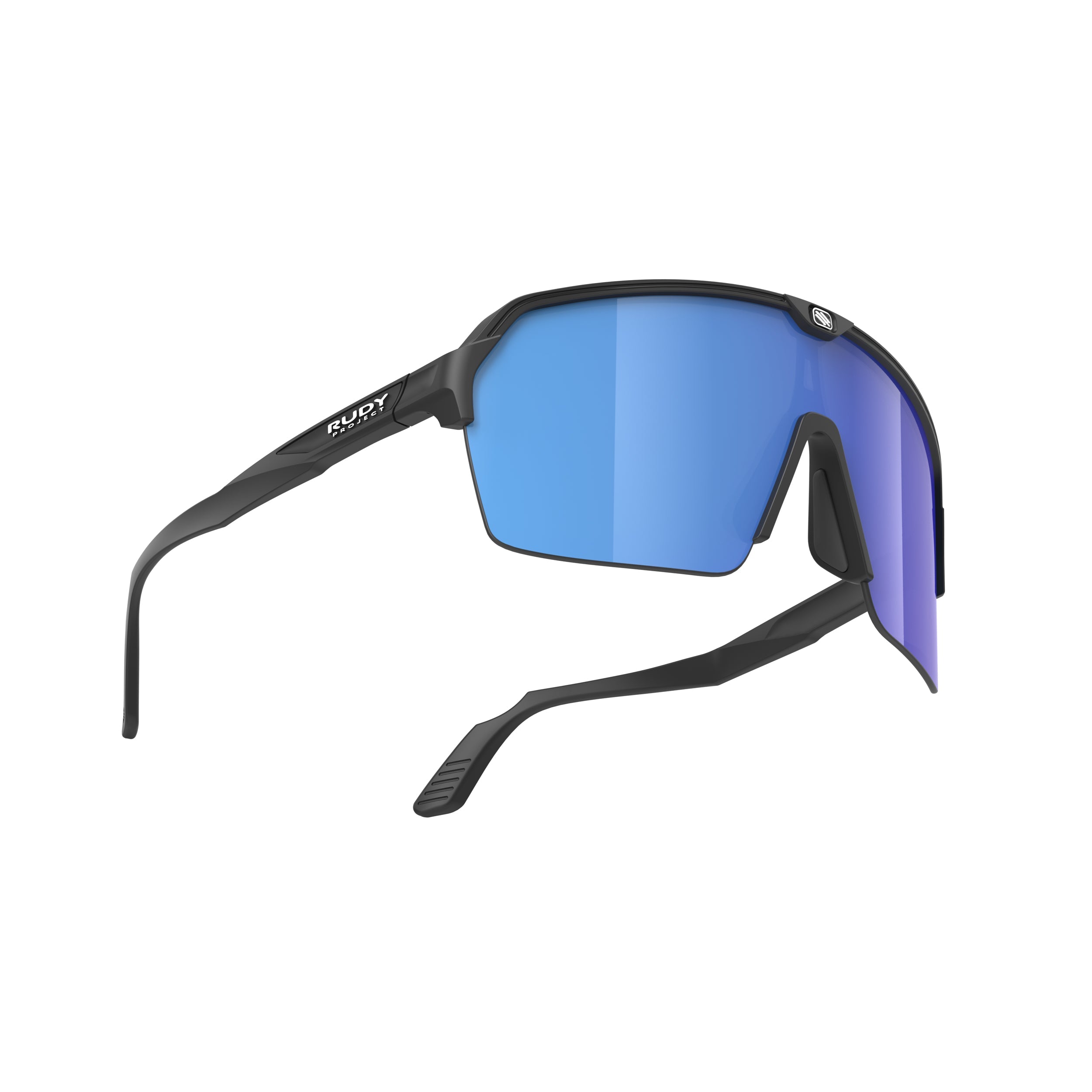 Rudy Project Spinshield Air Black Matte Multilaser Blue Performance Sunglasses – Front View, side view