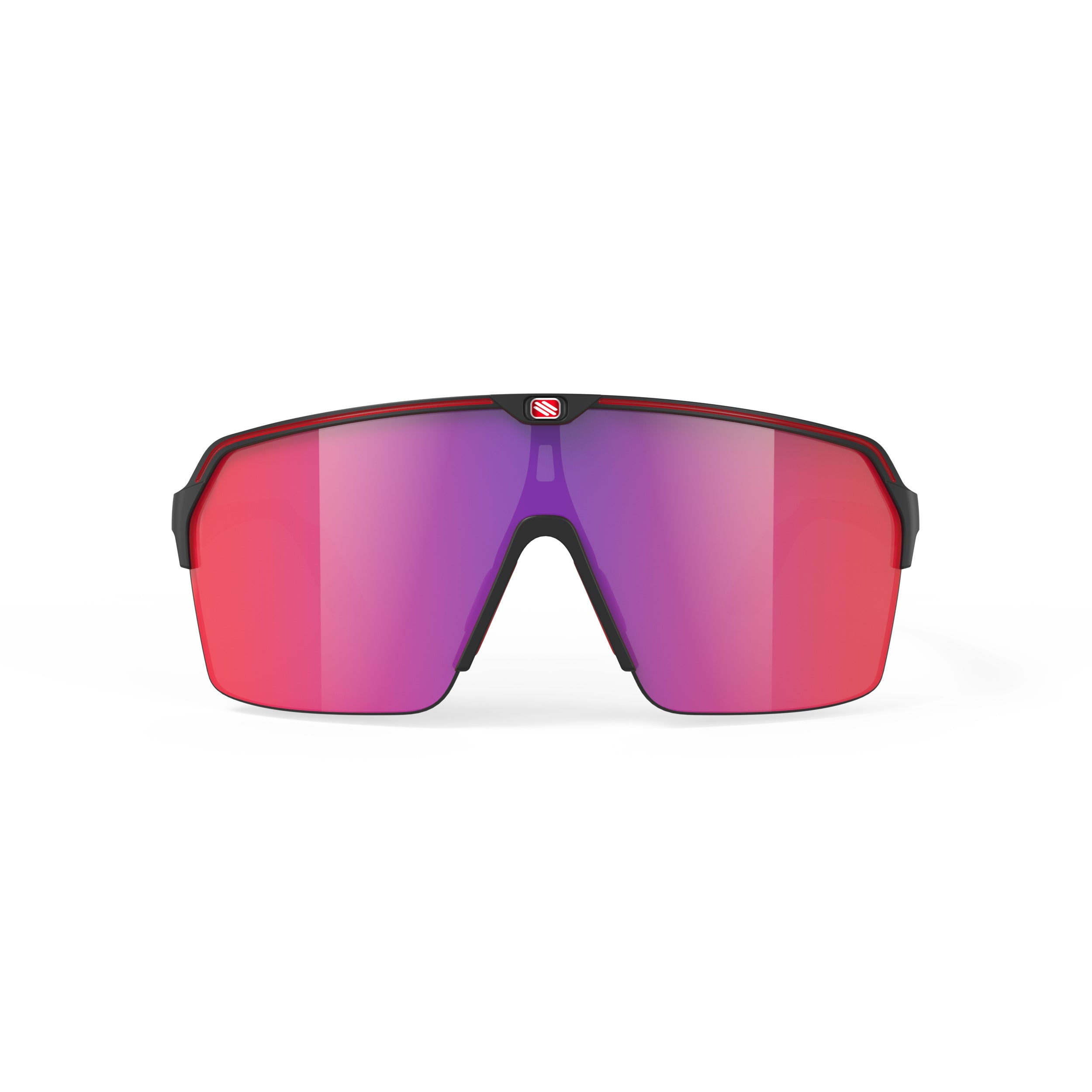 Rudy Project Spinshield Air Black Matte Multilaser Red Performance Sunglasses – Front View, front view, alternate angle