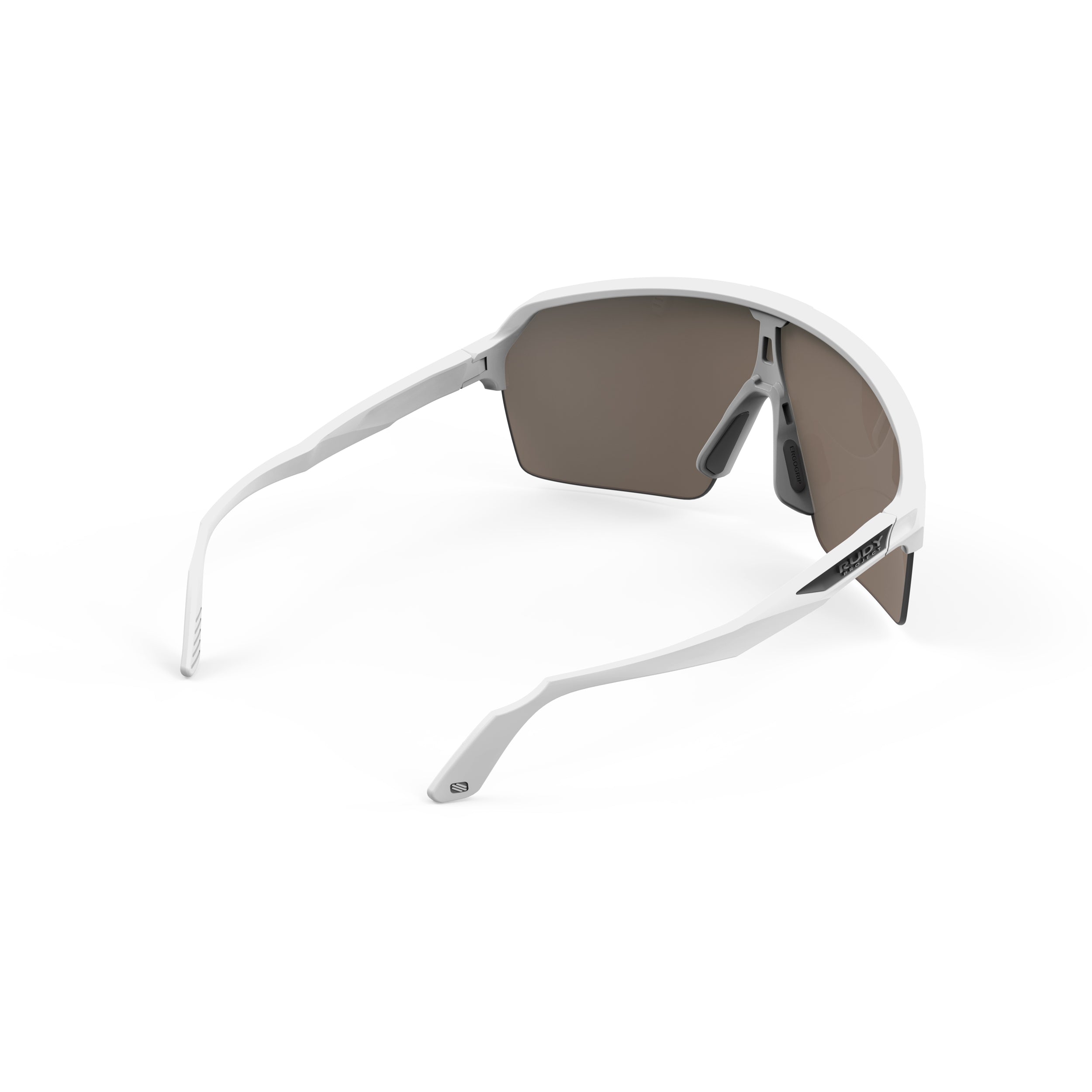 Rudy Project Spinshield Air White Matte Multilaser Gold Performance Sunglasses – Front View, rear view