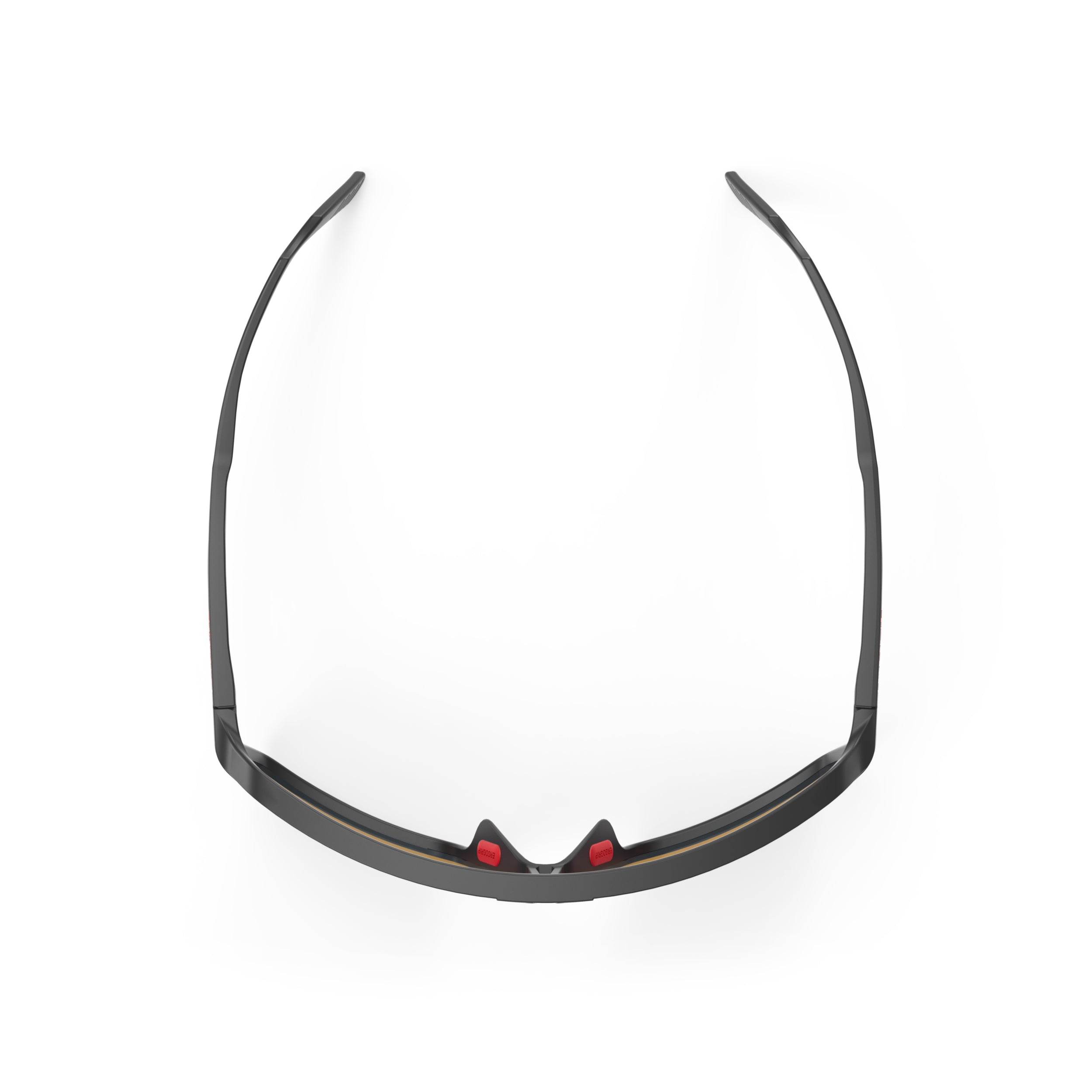 Rudy Project Spinshield Black Matte Mirrored Multilaser Red Performance Sunglasses – Front View, top view
