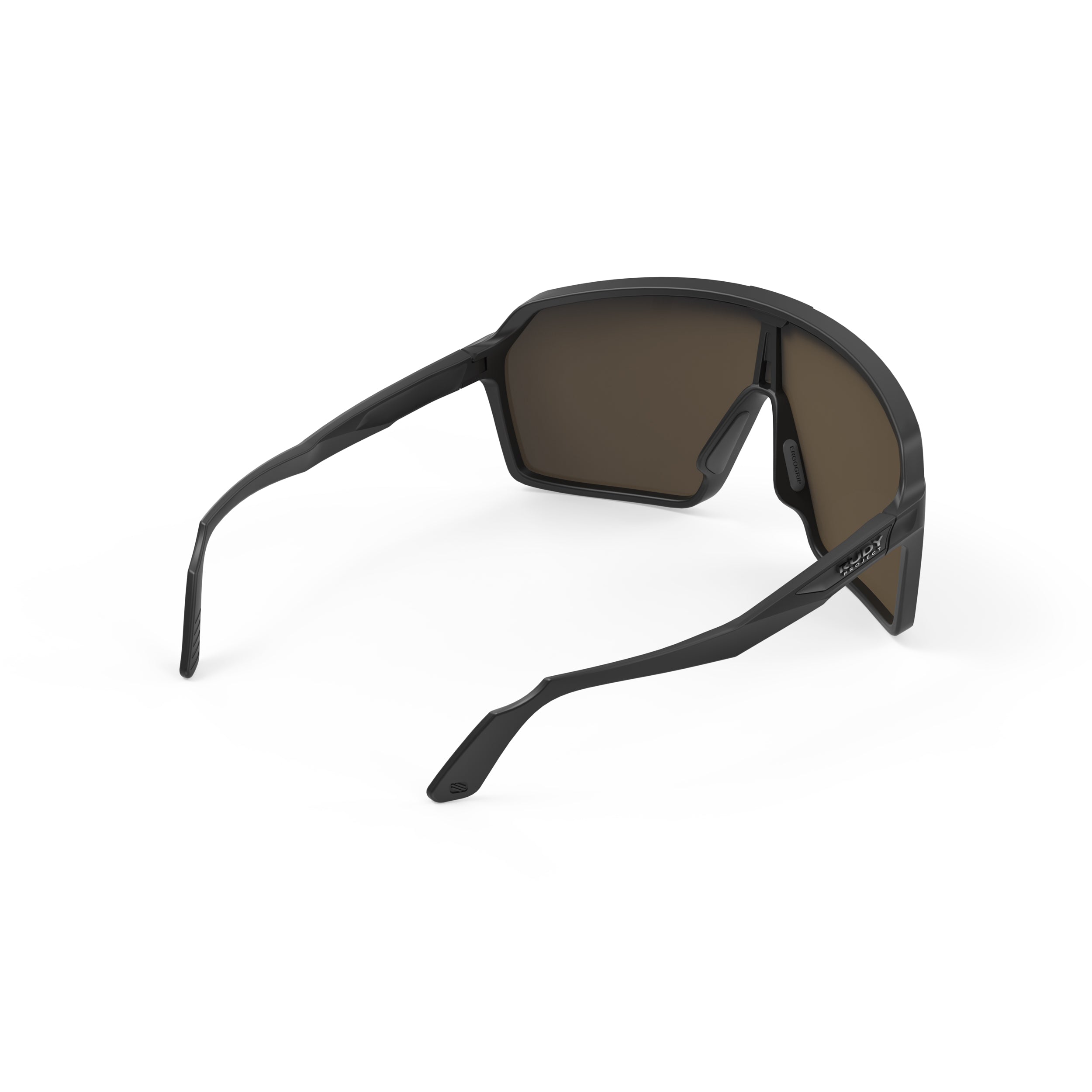 Rudy Project Spinshield Black Matte Multilaser Blue Performance Sunglasses – Front View, rear view