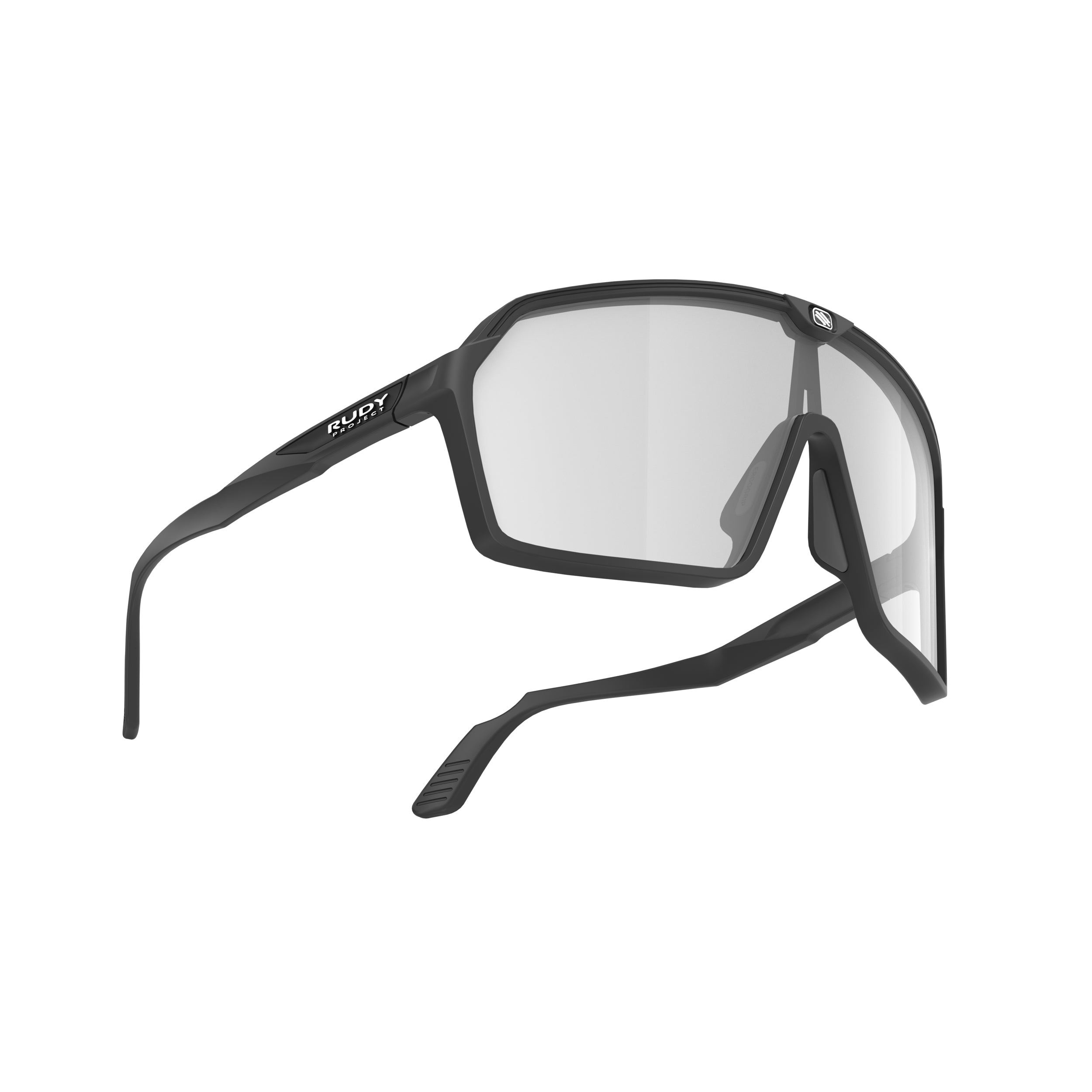 Rudy Project Spinshield Black Matte Photochromic Laser Black Performance Sunglasses – Front View, side view