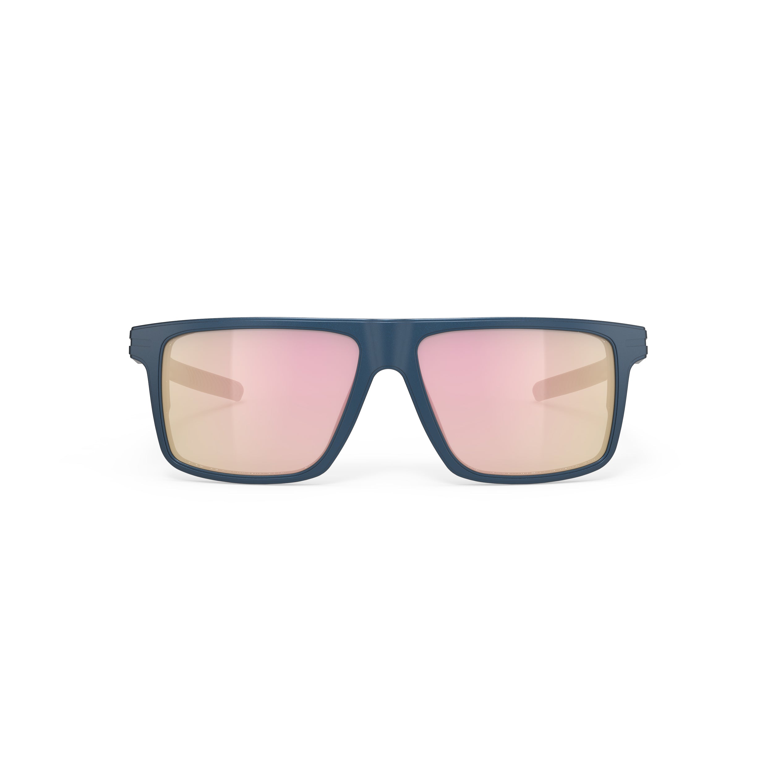Rudy Project Stellar Metal Night Matte mirrored multilaser rose gold performance sunglasses – front view, alternate angle