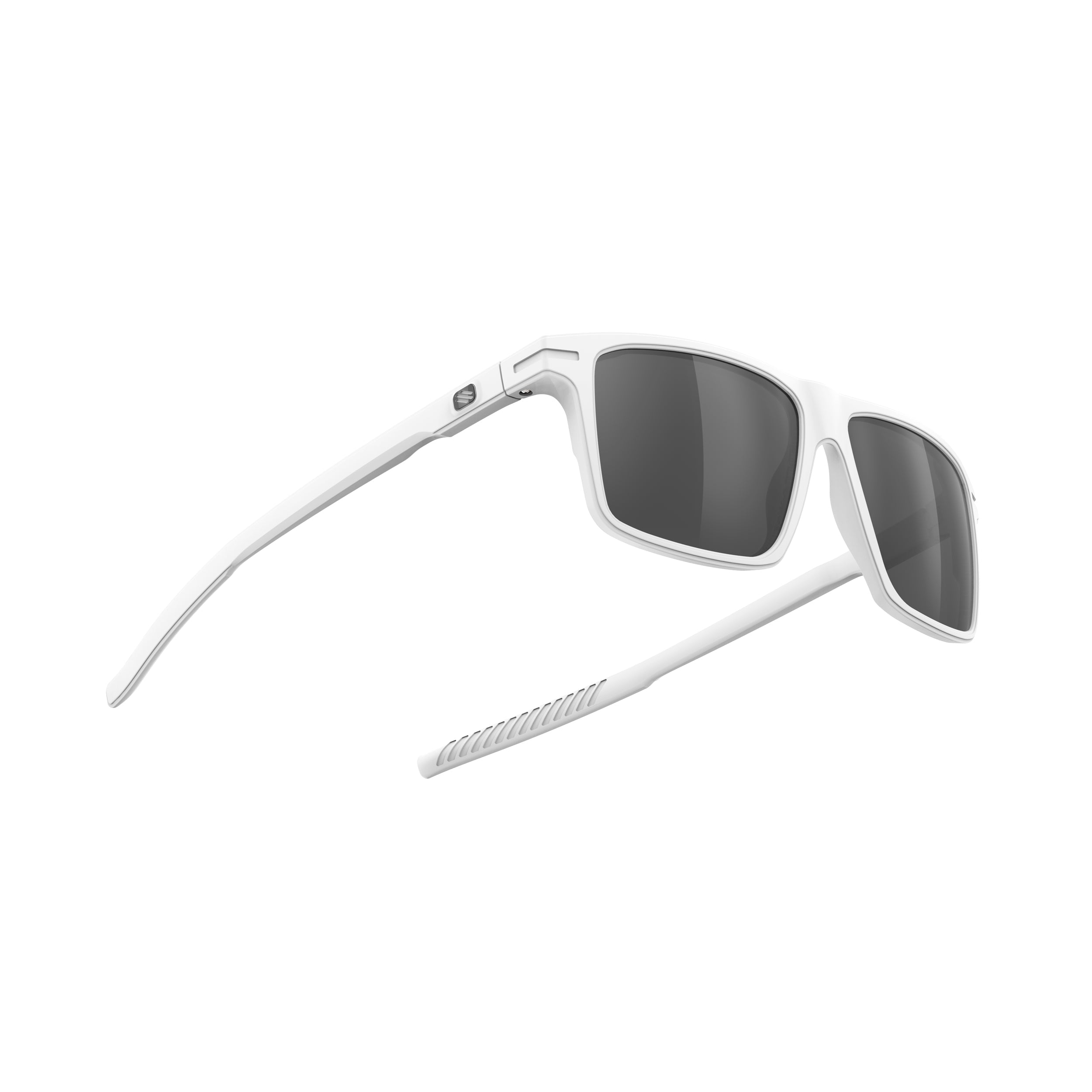 Rudy Project Stellar White Matte mirrored smoke black performance sunglasses – side view