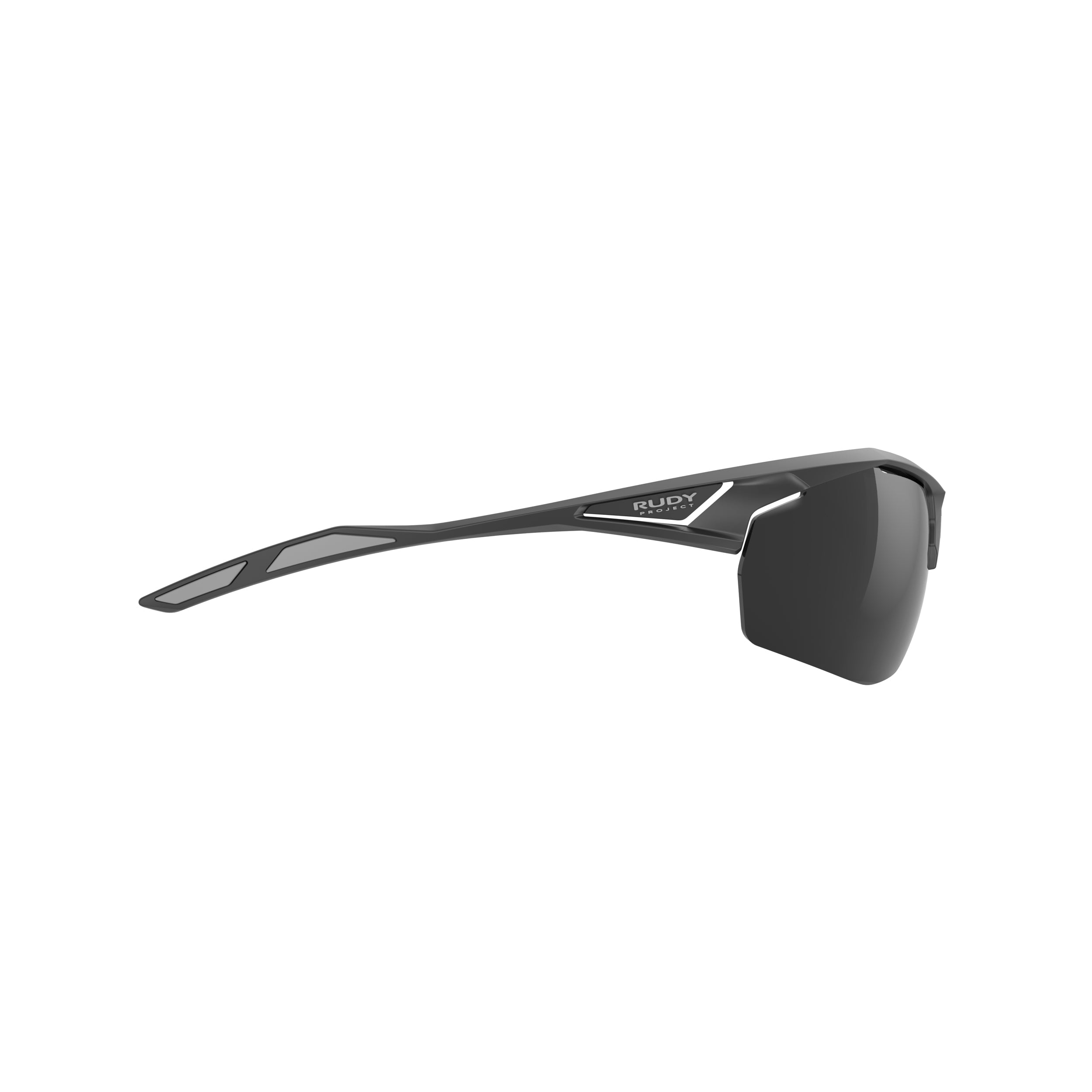 Rudy Project Sydus Black Matte mirrored smoke black performance sunglasses – side view, opposite side