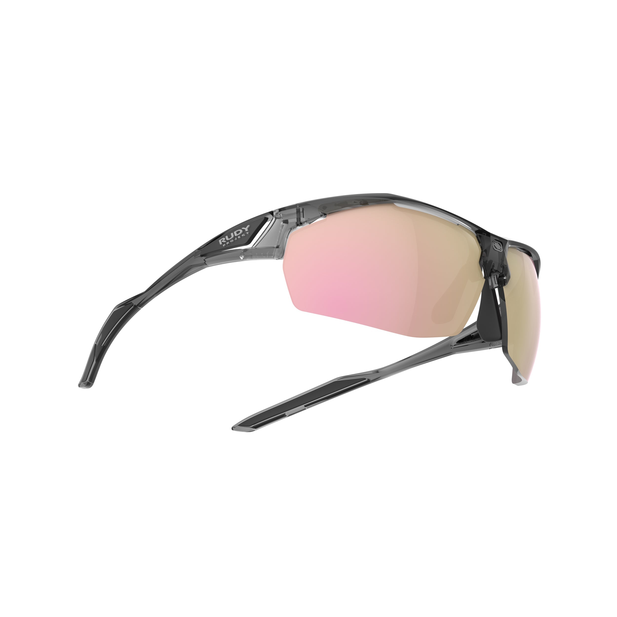 Rudy Project Sydus Crystal Ash mirrored multilaser rose gold performance sunglasses – side view