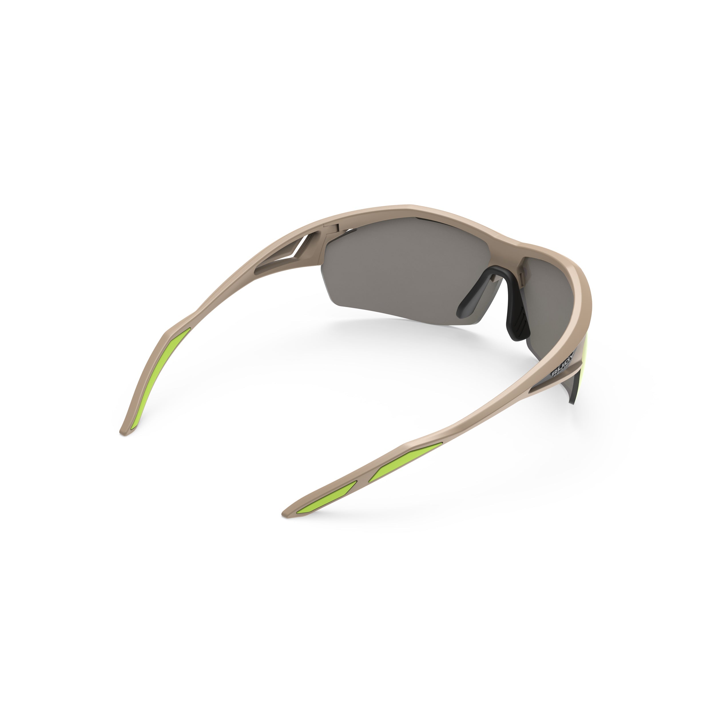 Rudy Project Sydus Desert Matte mirrored multilaser yellow performance sunglasses – rear view