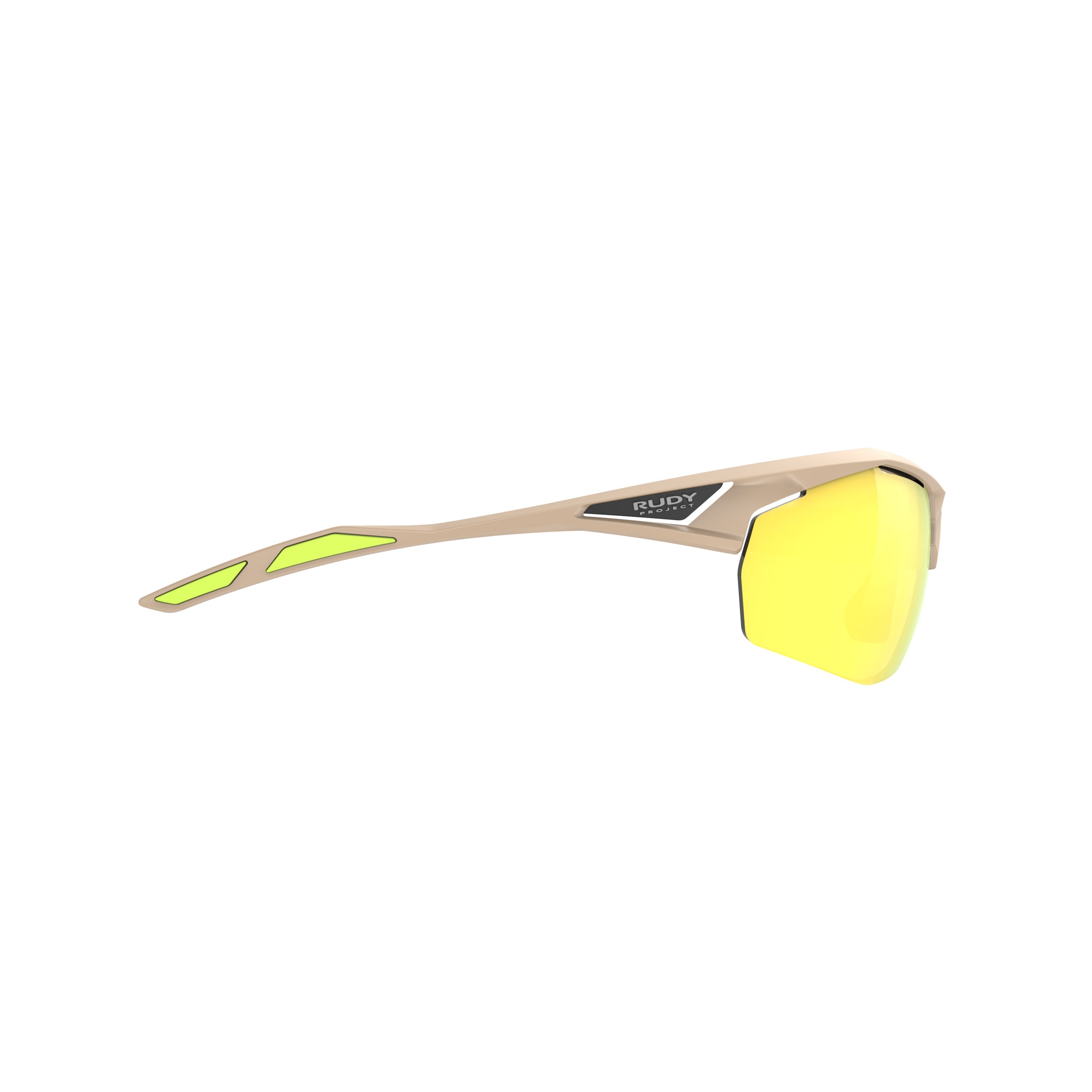 Rudy Project Sydus Desert Matte mirrored multilaser yellow performance sunglasses – side view, opposite side