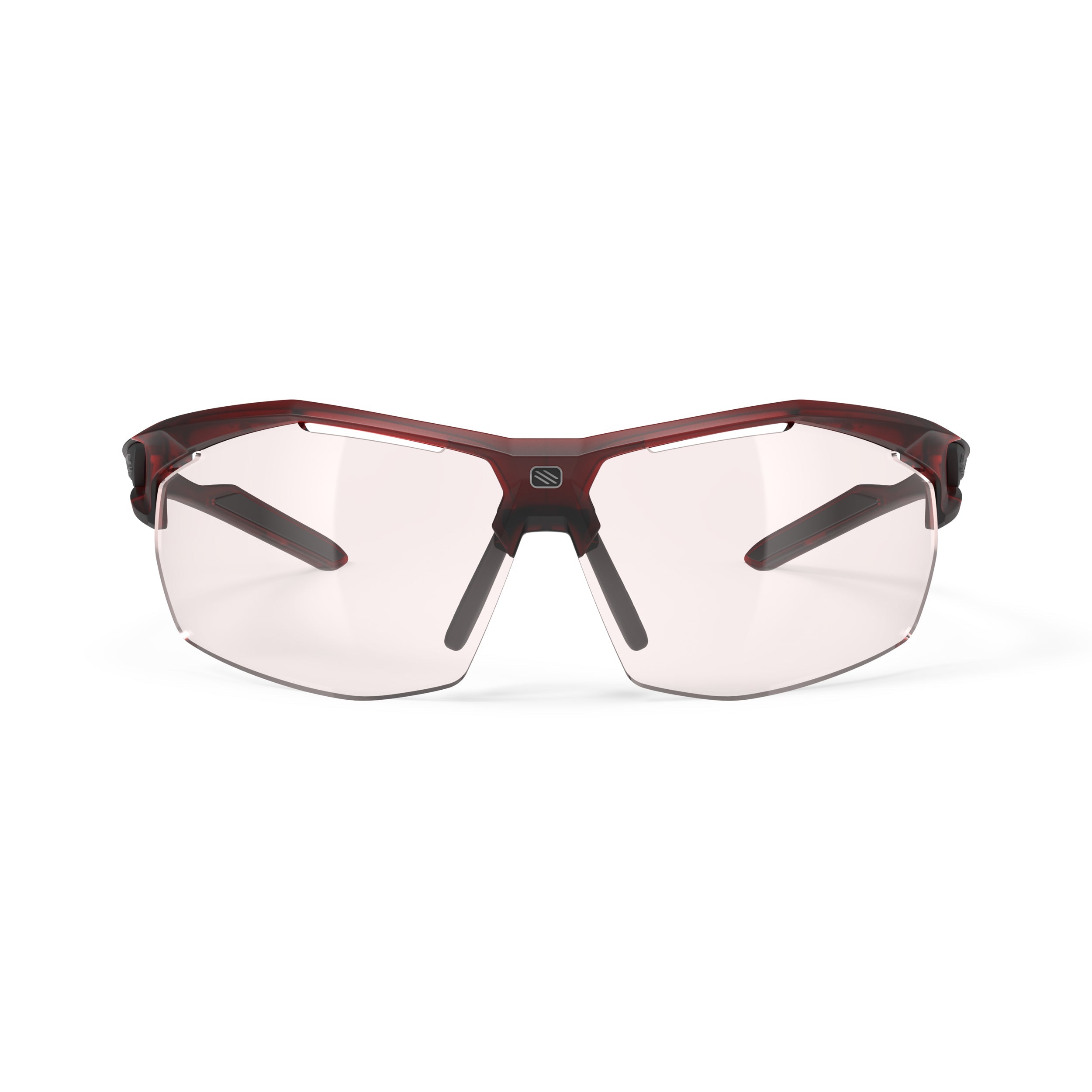 Rudy Project Sydus Frozen Bordeaux photochromic red performance sunglasses – front view, alternate angle