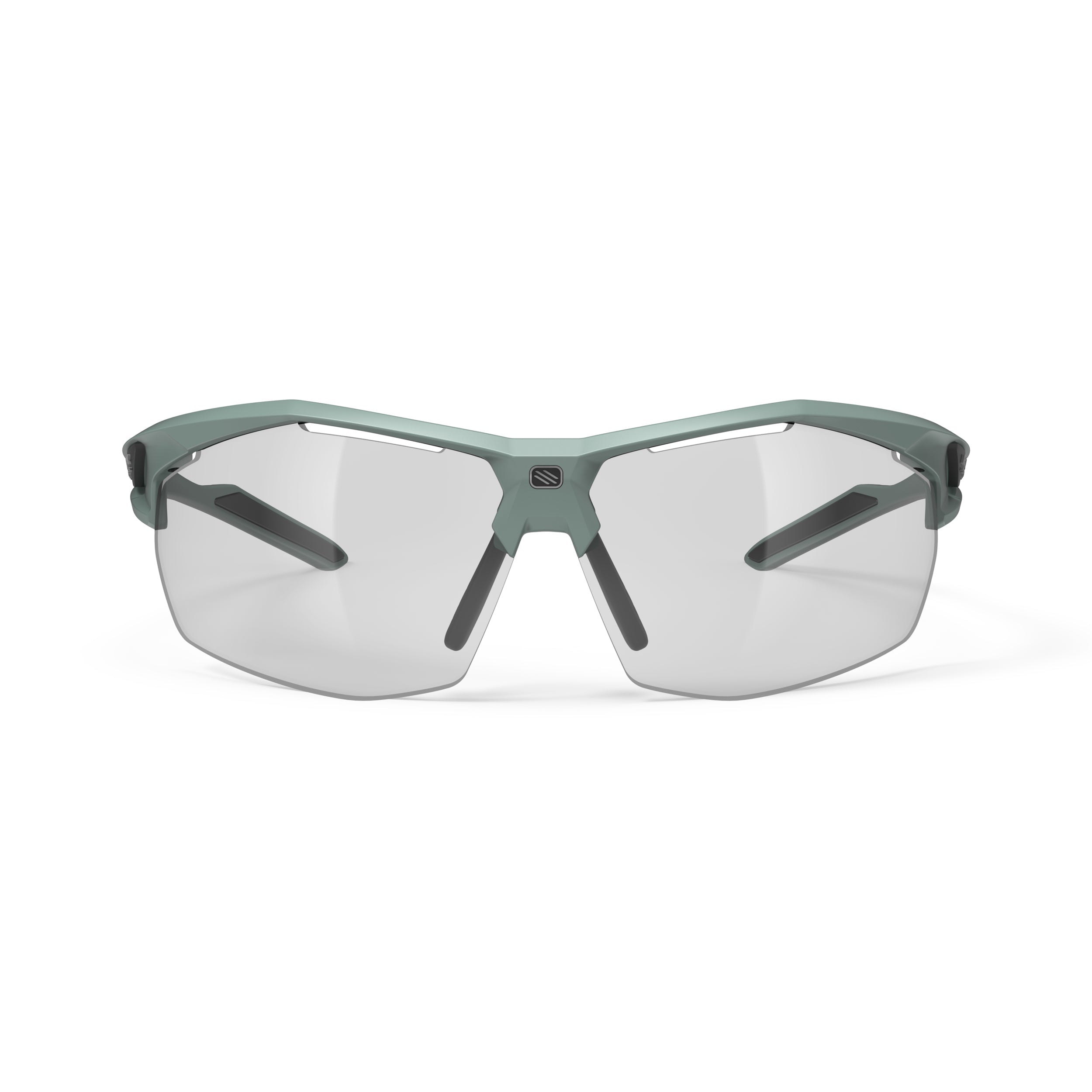 Rudy Project Sydus Green Sage Matte photochromic black performance sunglasses – front view, alternate angle