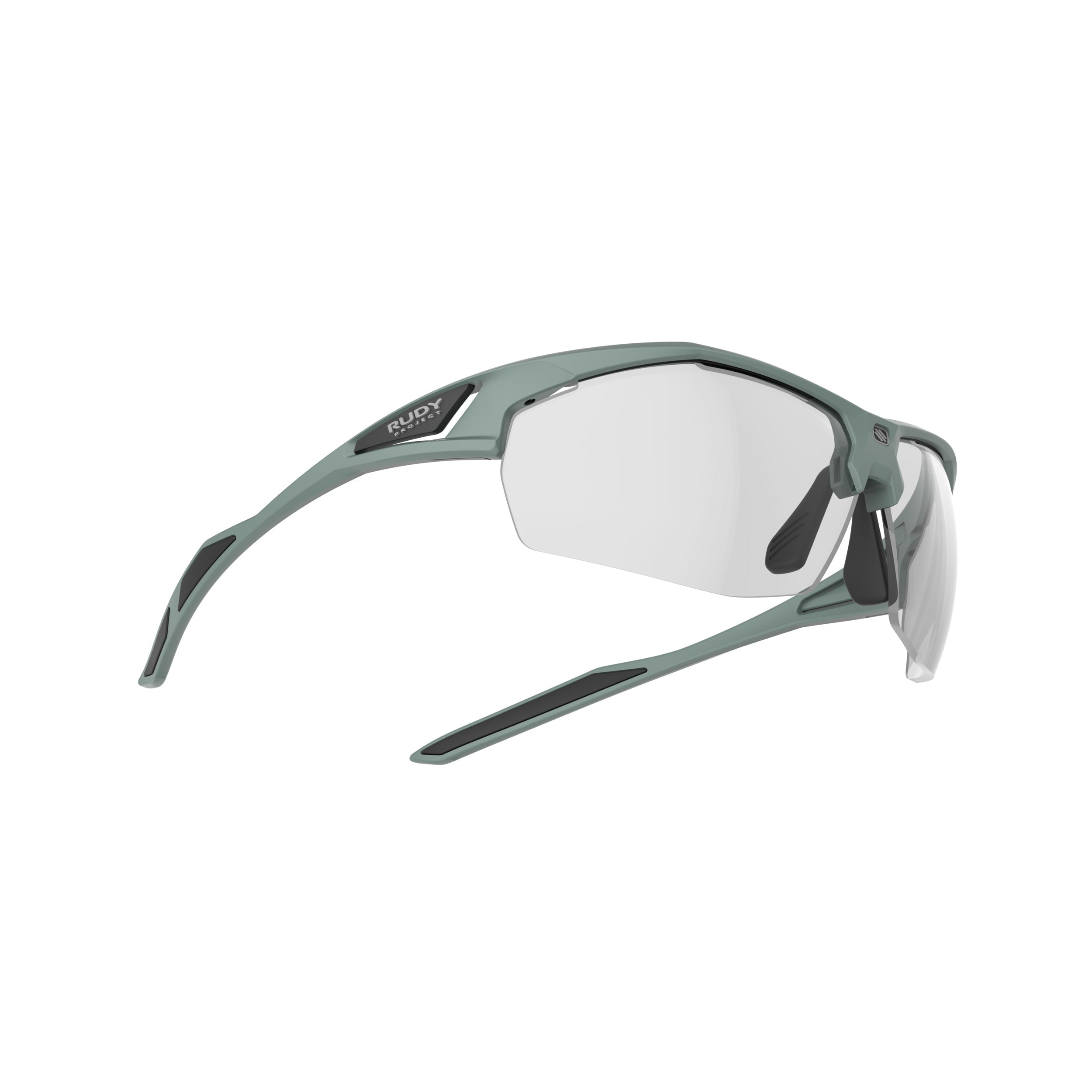 Rudy Project Sydus Green Sage Matte photochromic black performance sunglasses – side view