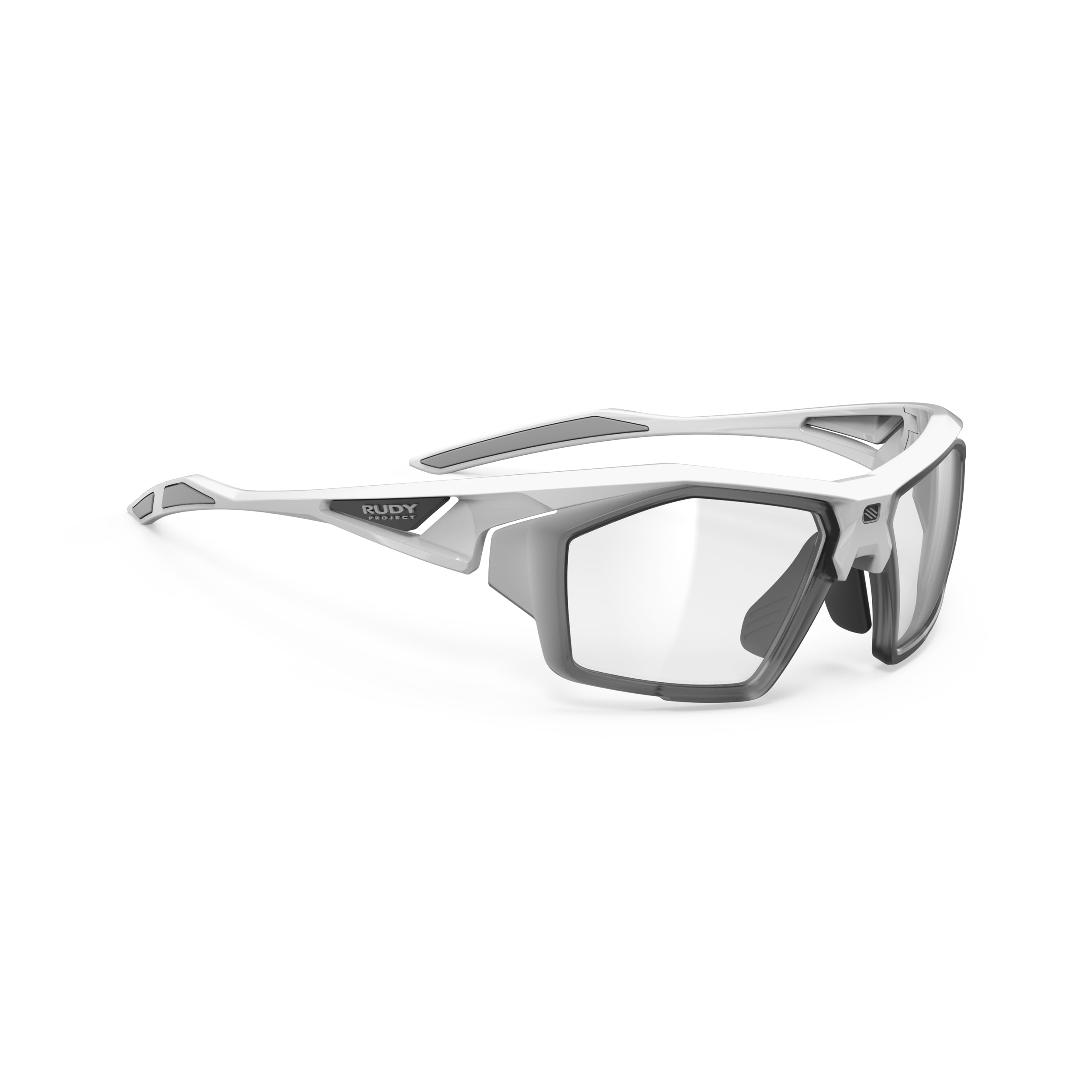 Rudy Project Sydus Optical Dock White Gloss prescription sports glasses – front view, alternate angle