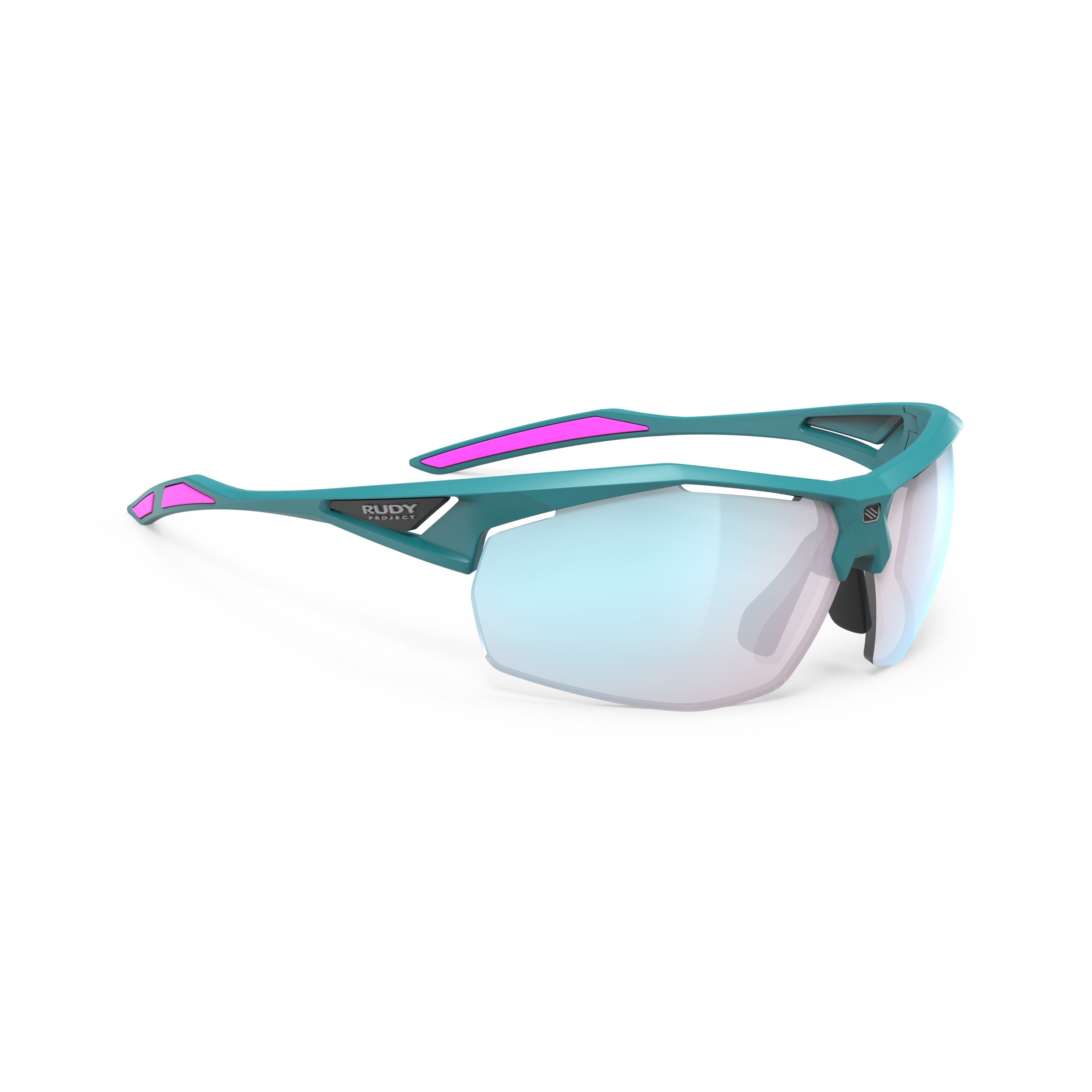 Rudy Project Sydus Teal Matte mirrored multilaser osmium performance sunglasses – front view