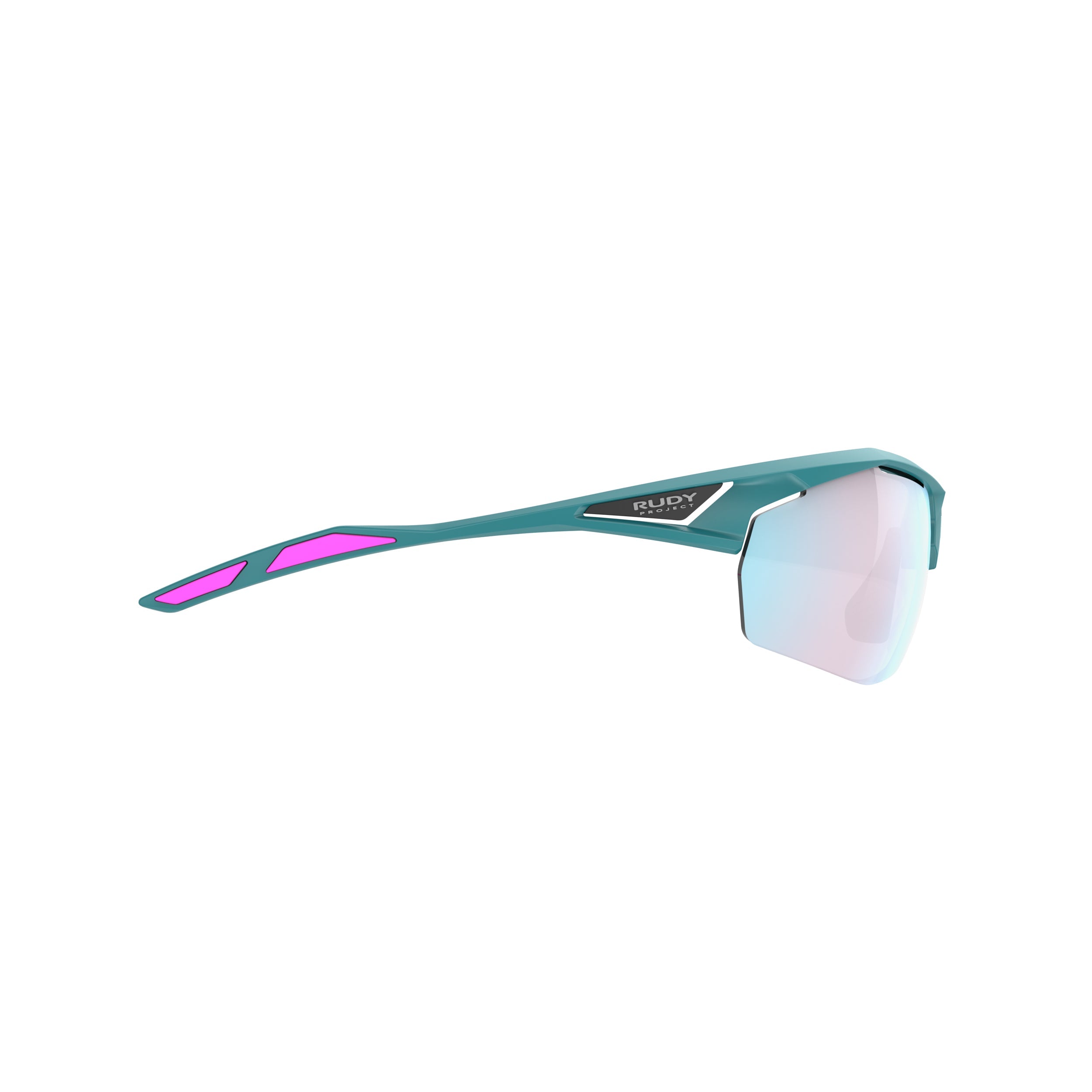 Rudy Project Sydus Teal Matte mirrored multilaser osmium performance sunglasses – side view, opposite side
