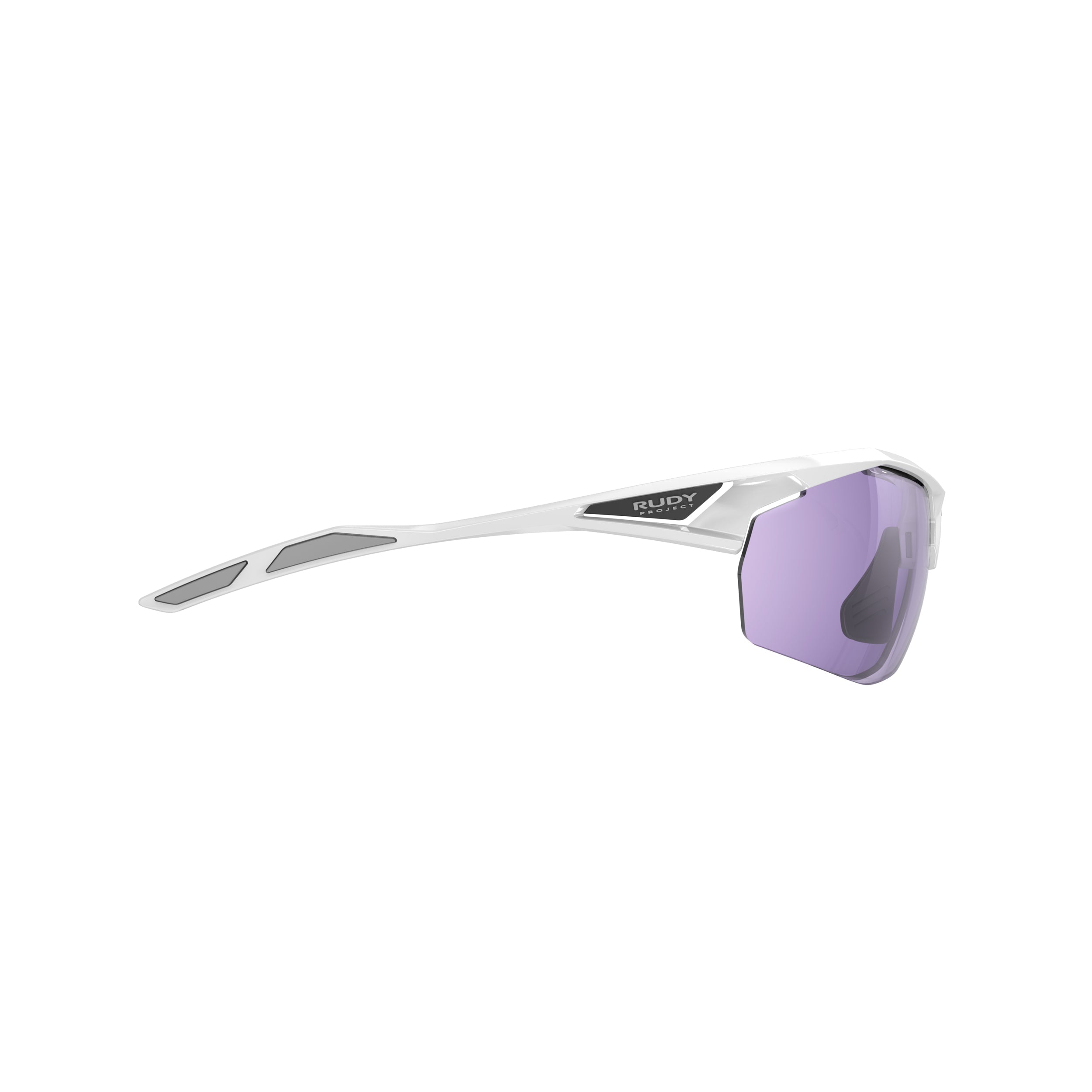 Rudy Project Sydus White Gloss photochromic laser purple hdr performance sunglasses – side view, opposite side
