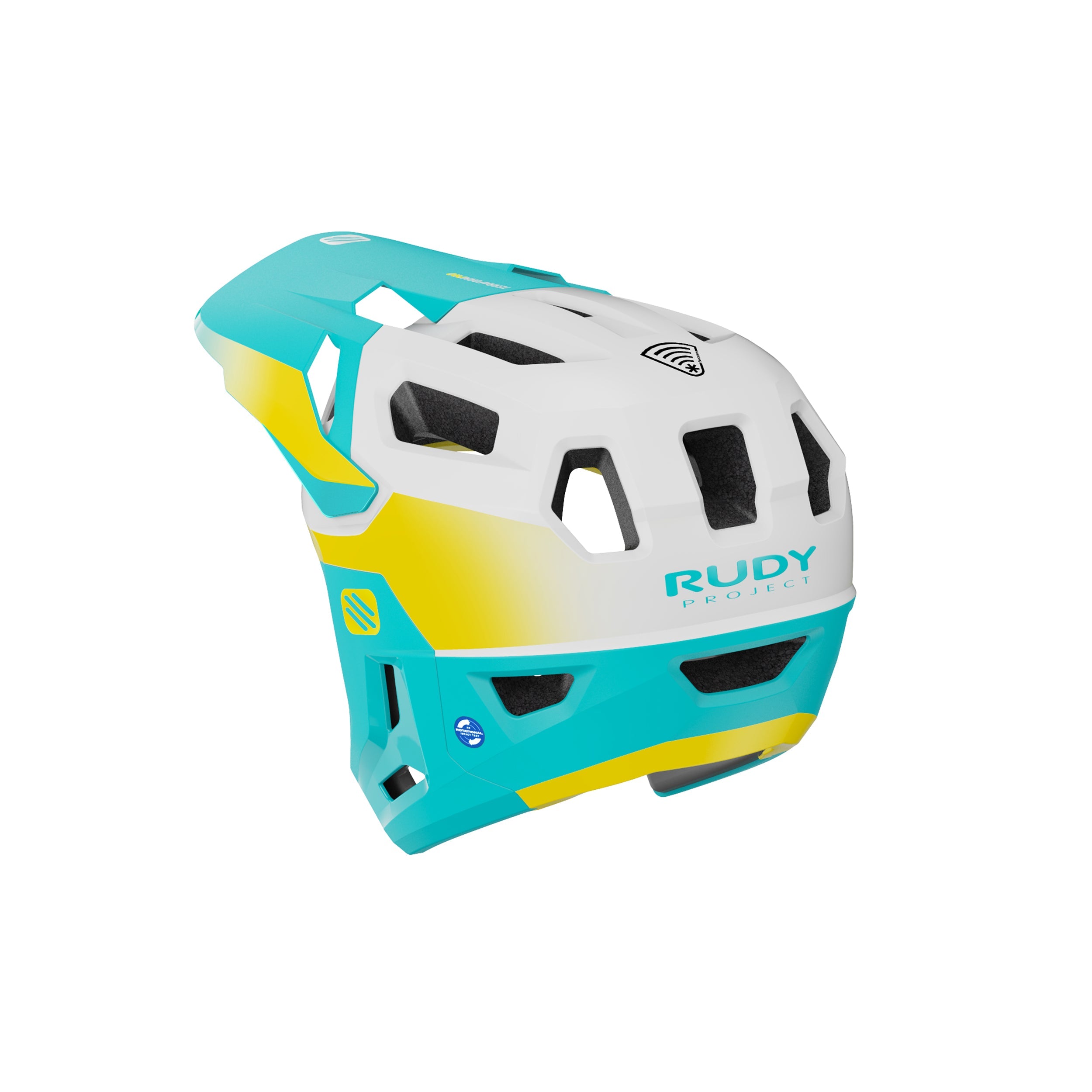 Rudy Project Terraform Pro Emerald/Yellow Matte cycling helmet – rear view