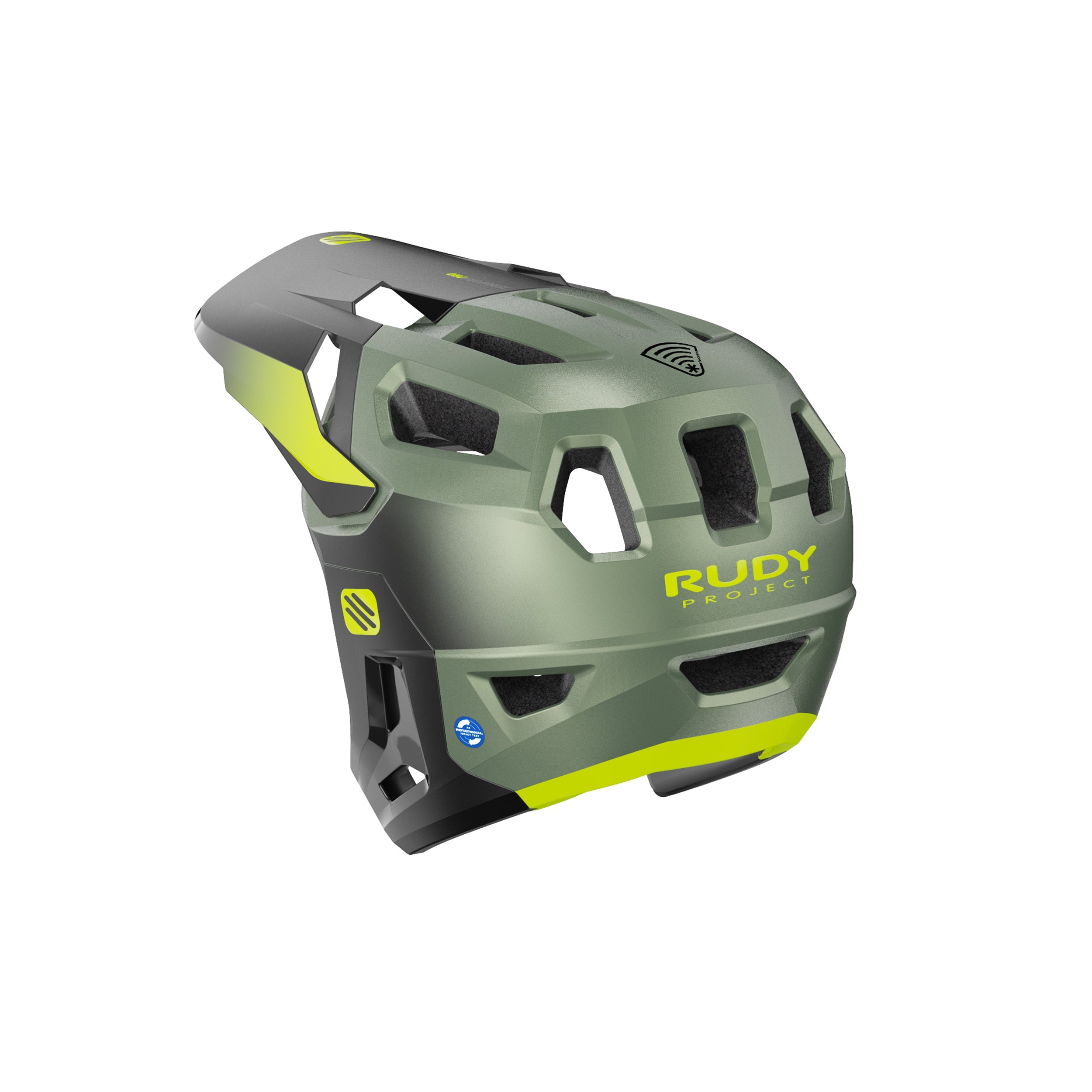 Rudy Project Terraform Pro Metal Olive Matte cycling helmet – rear view