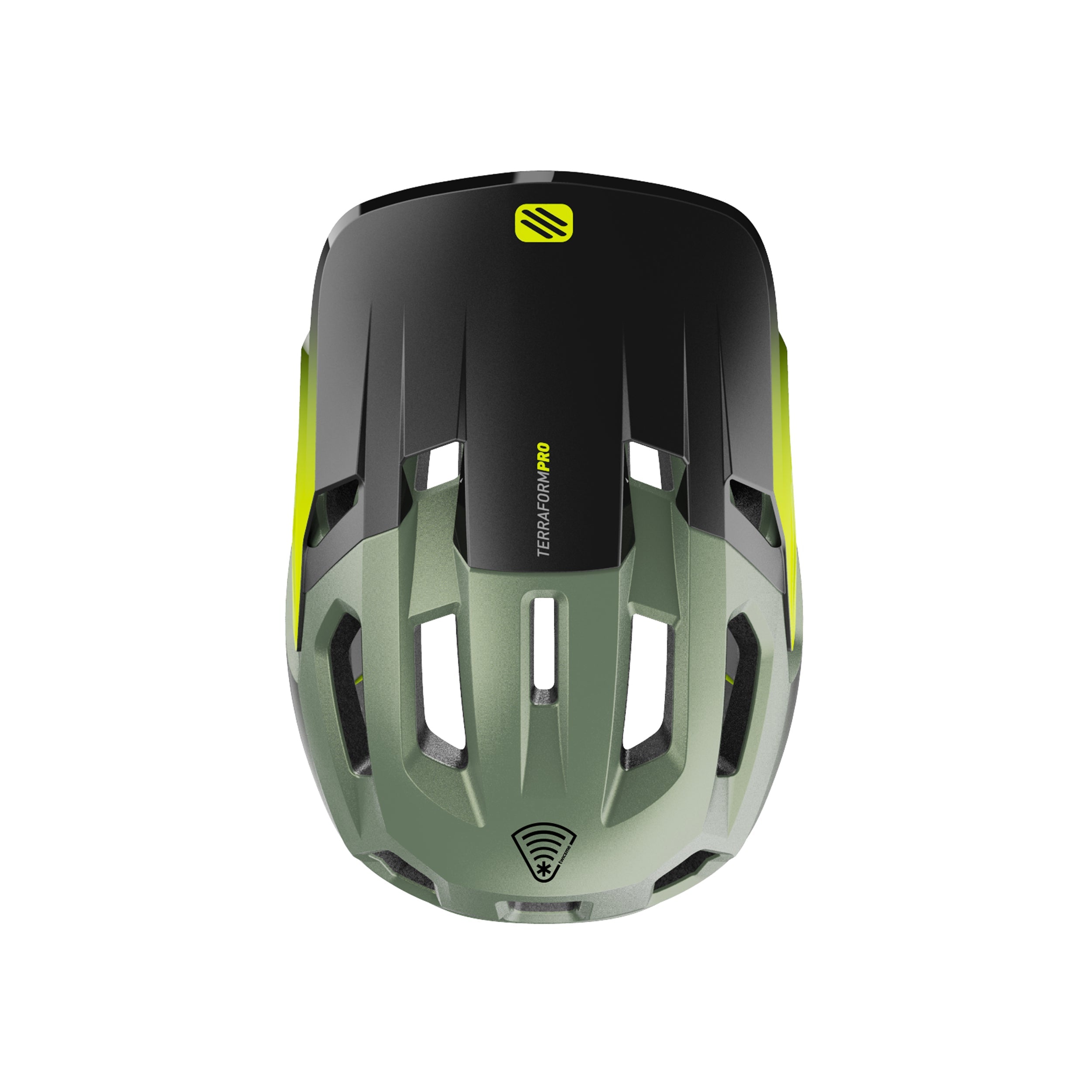 Rudy Project Terraform Pro Metal Olive Matte cycling helmet – top view