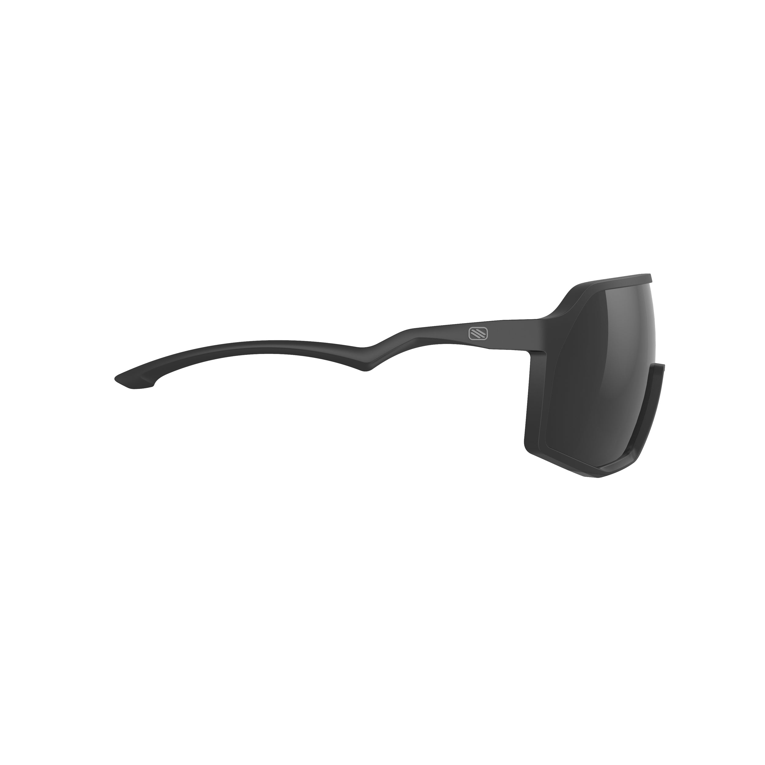 Rudy Project Thunder Black Matte mirrored smoke black performance sunglasses – side view, opposite side