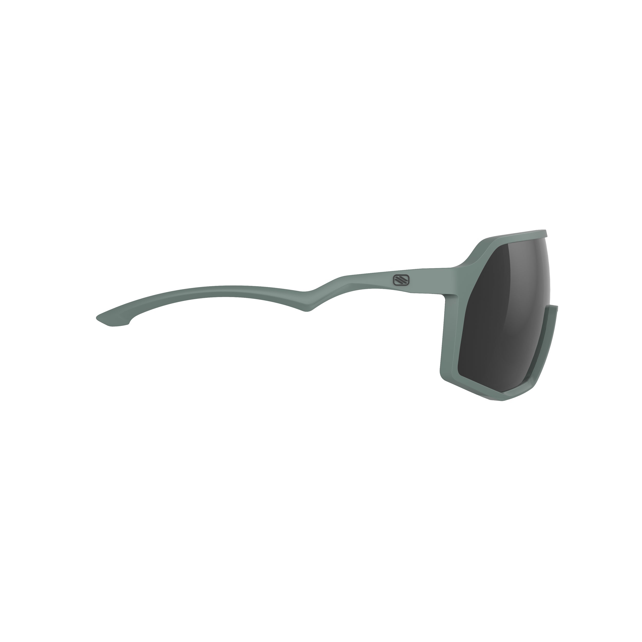 Rudy Project Thunder Green Sage Matte mirrored smoke black performance sunglasses – side view, opposite side