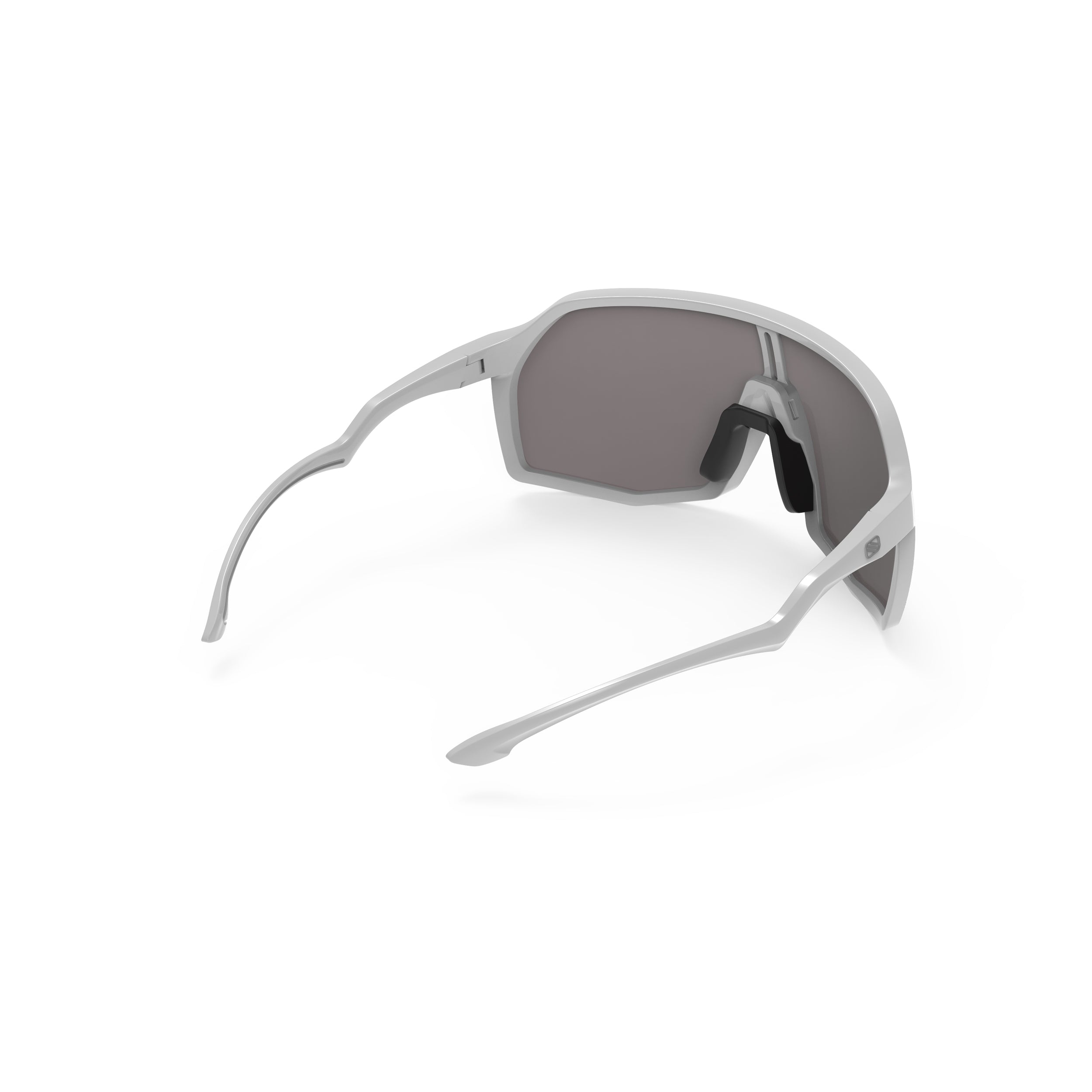 Rudy Project Thunder White Gloss mirrored multilaser rose gold performance sunglasses – rear view