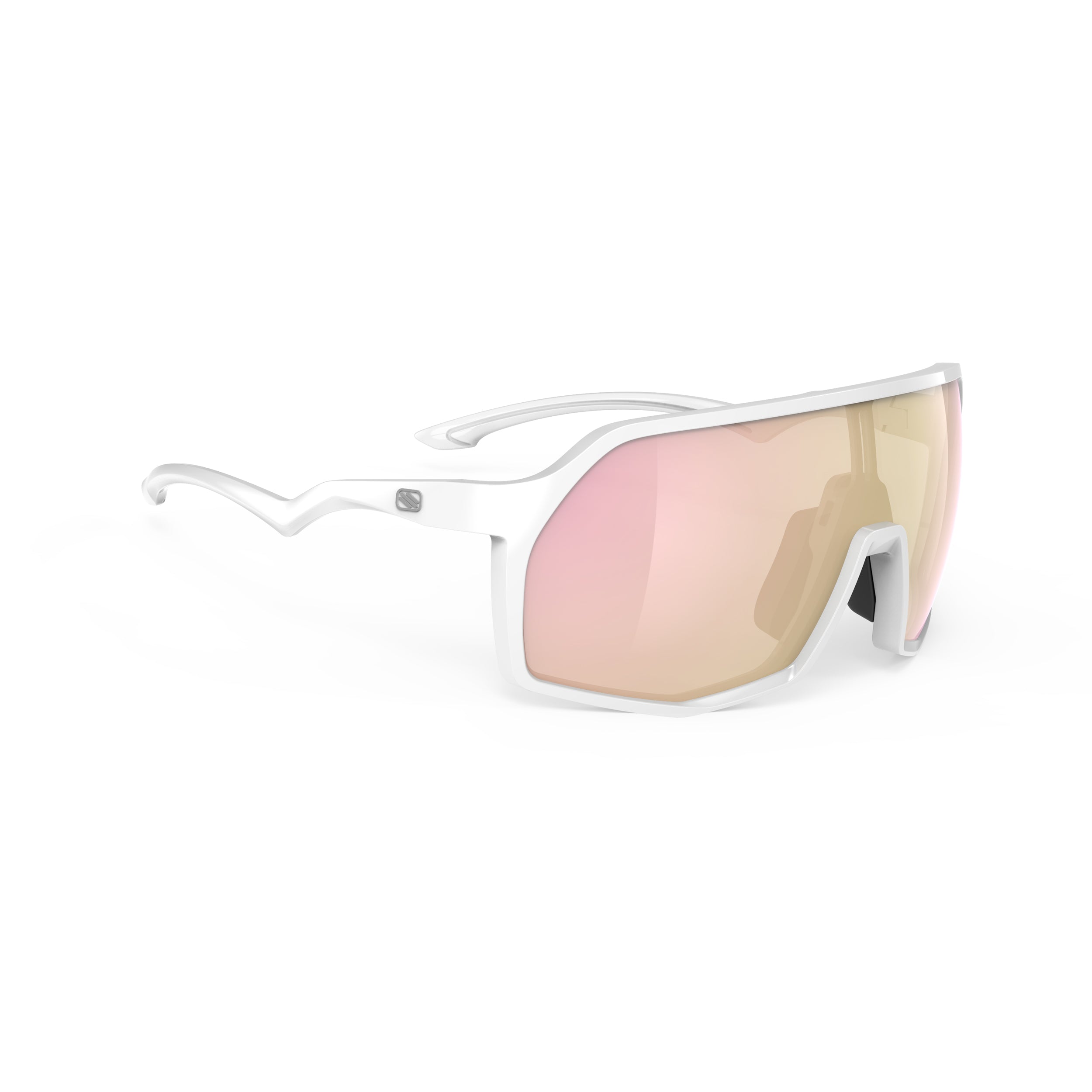 Rudy Project Thunder White Gloss mirrored multilaser rose gold performance sunglasses – front view