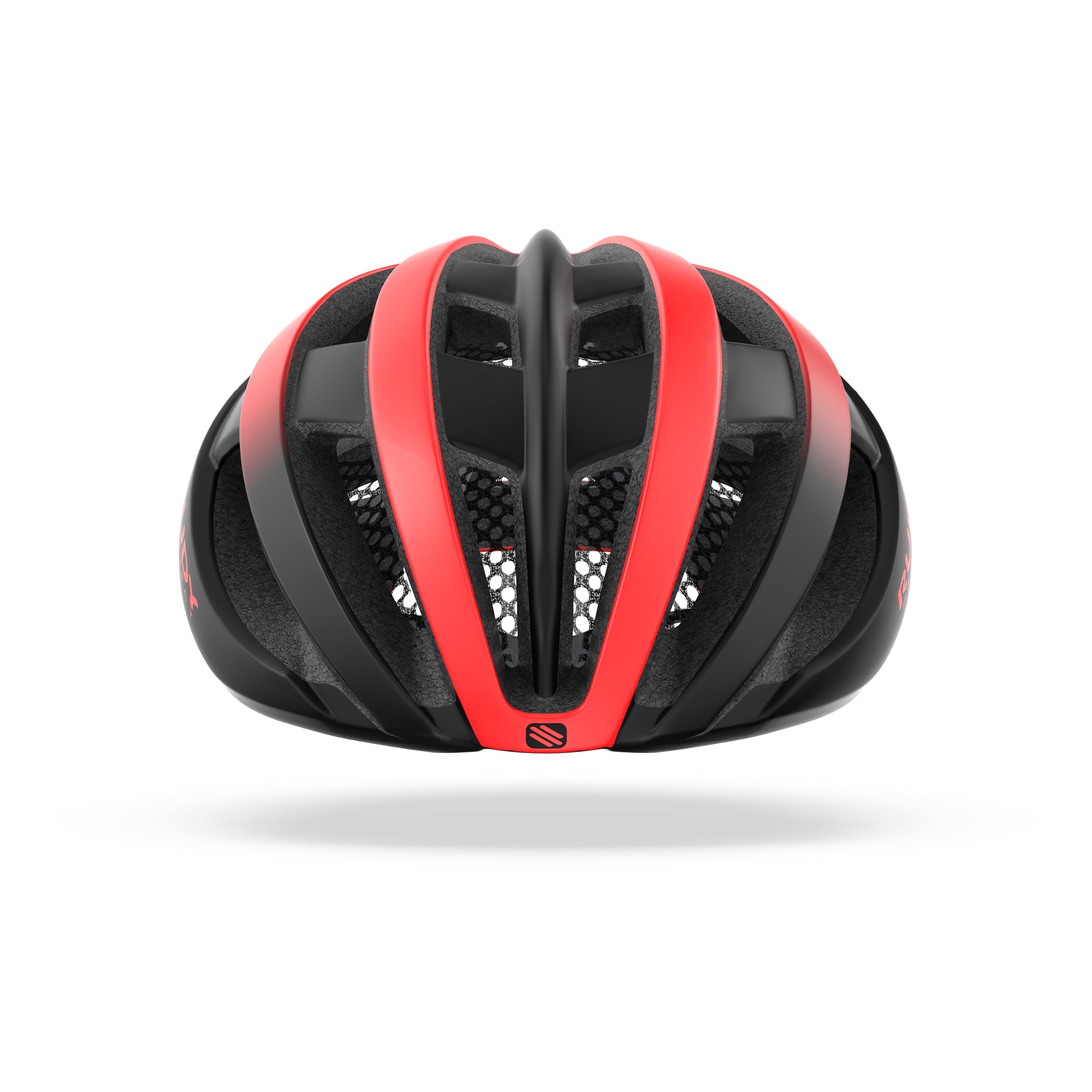 Rudy Project Venger Red/Black Matte cycling helmet – front view, alternate angle