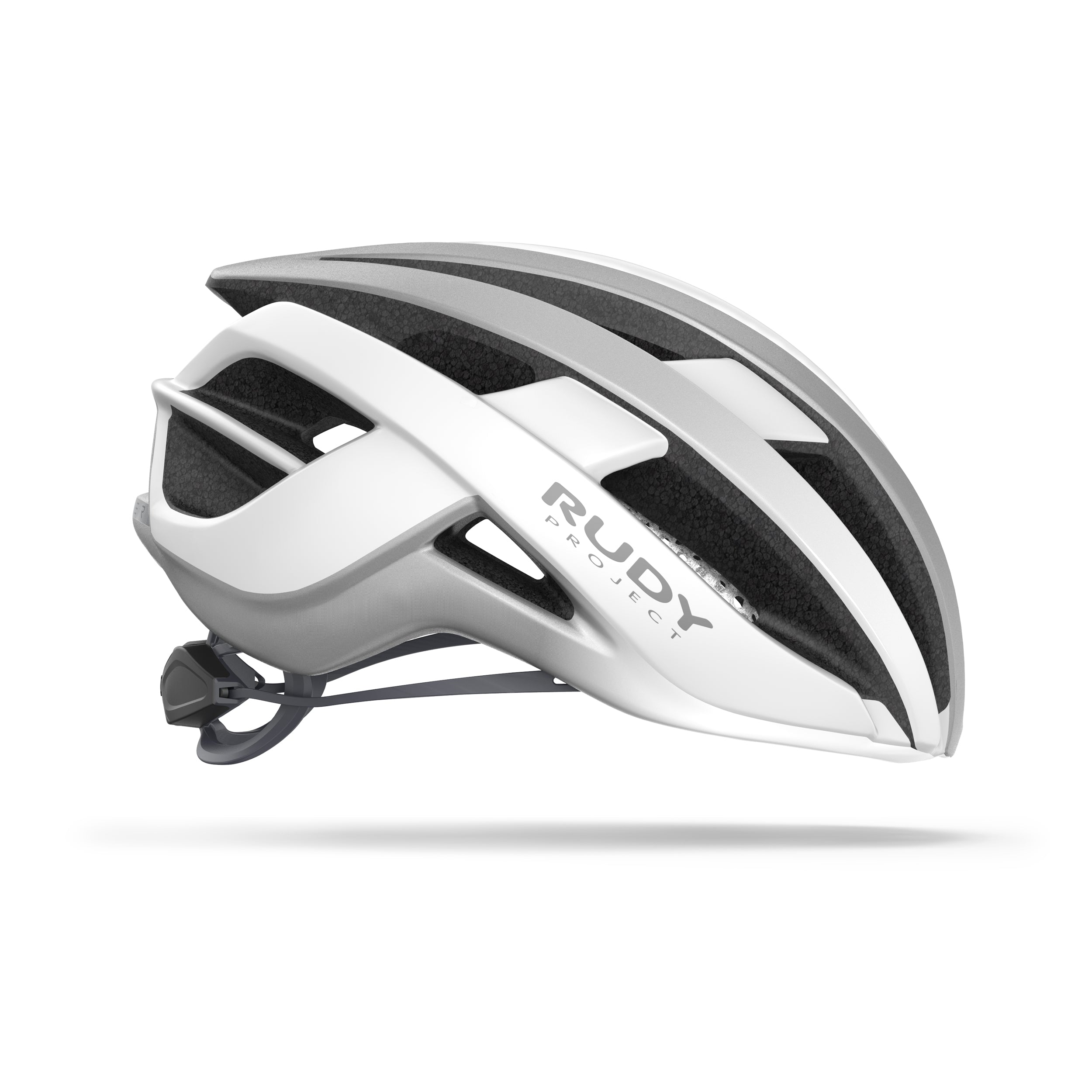 Rudy Project Venger White/Silver Matte cycling helmet – side view