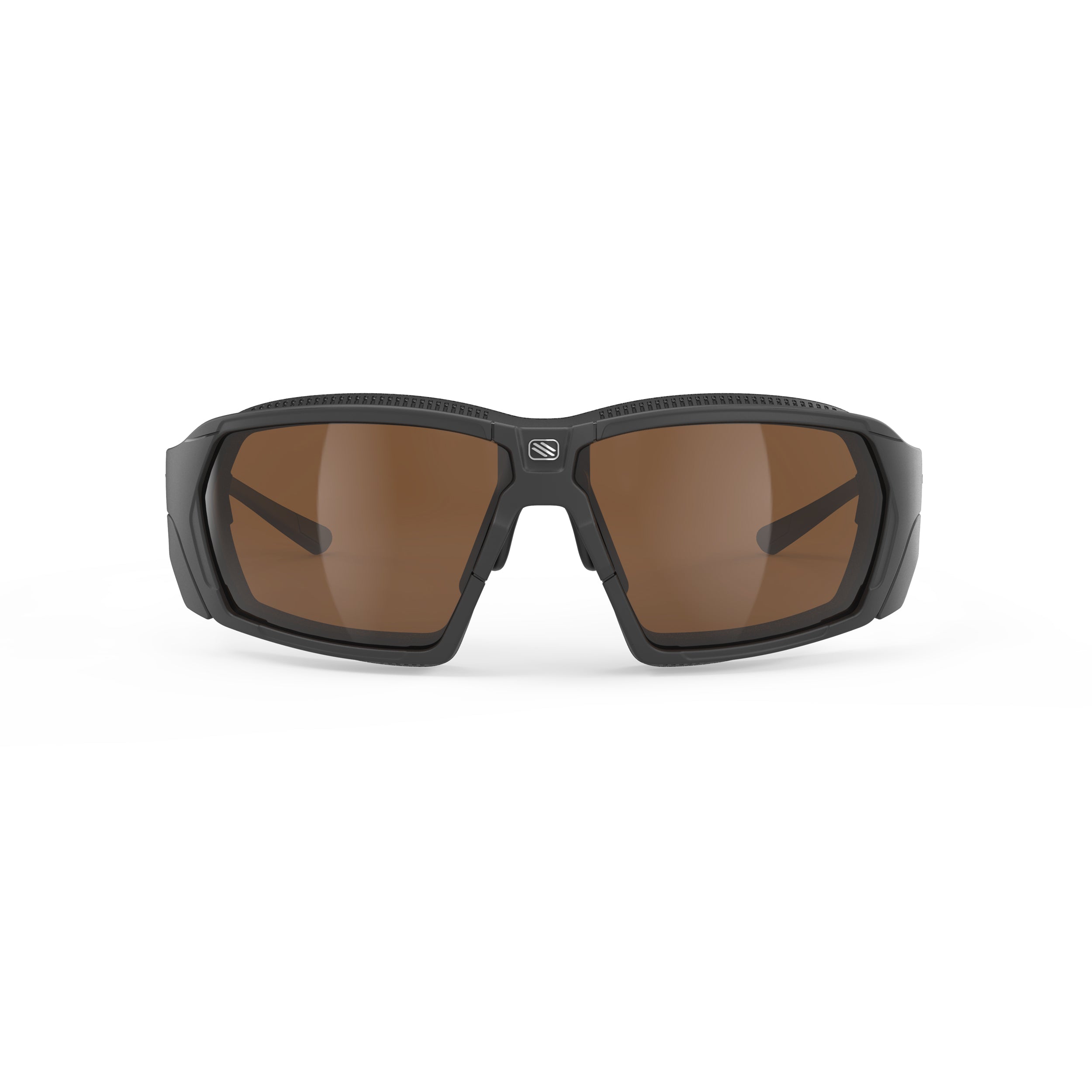 Rudy Project Agent Q Matte Black mirrored hi-altitude performance sunglasses – front view, alternate angle