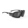 Rudy Project Agent Q Stealth Black Matte mirrored smoke black performance sunglasses – front view