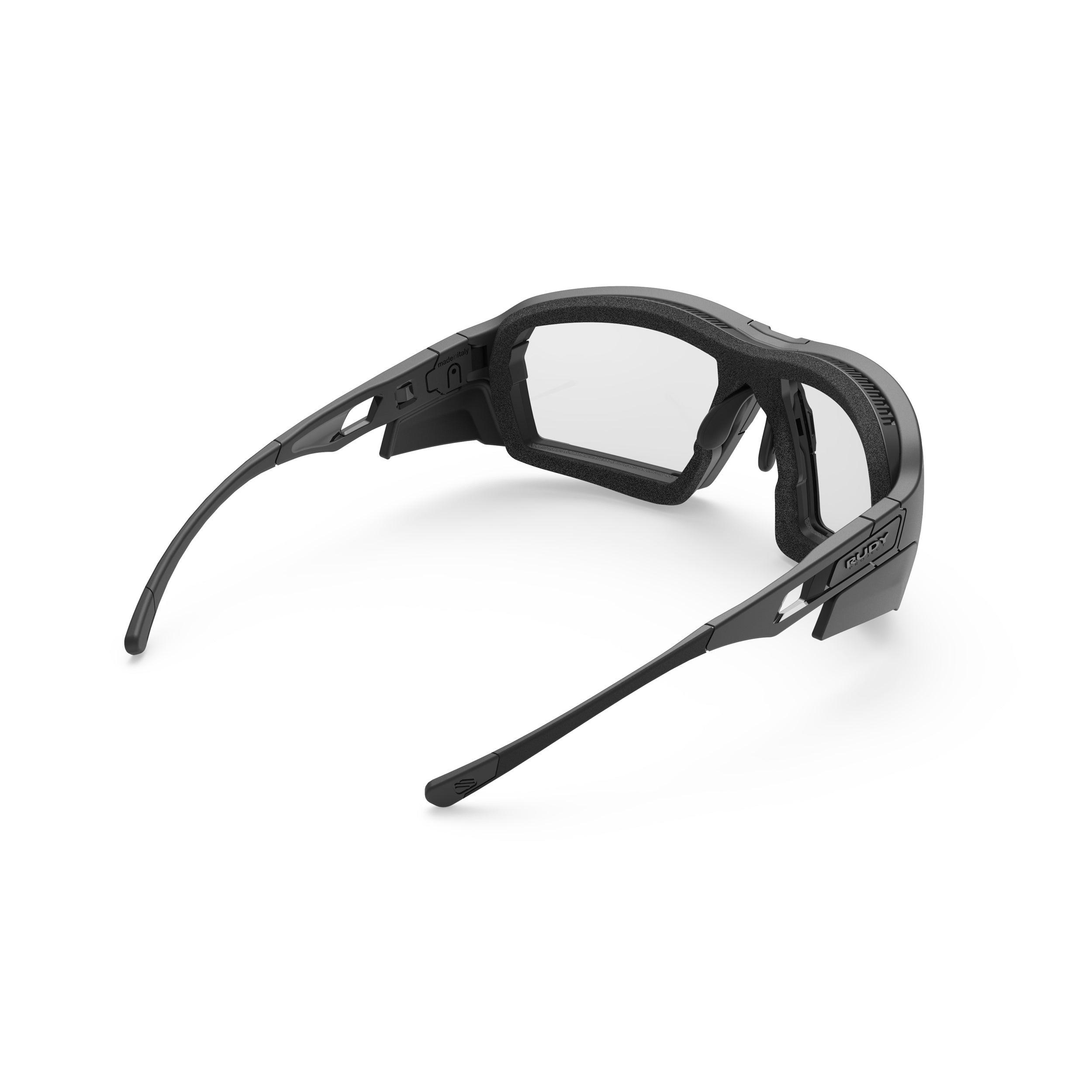 Rudy Project Agent Q Stealth Black Matte photochromic black performance sunglasses – rear view