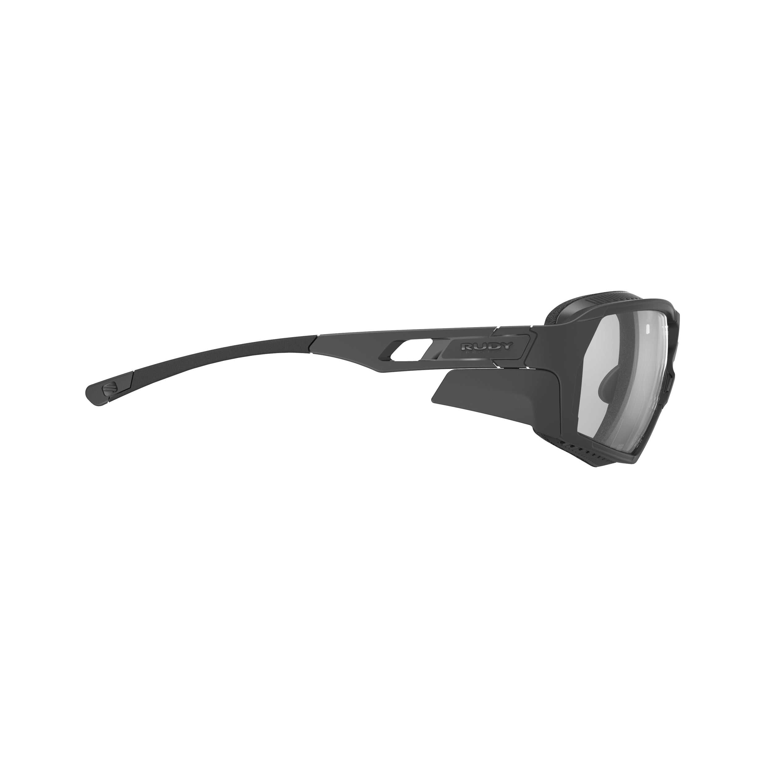 Rudy Project Agent Q Stealth Black Matte photochromic black performance sunglasses – side view, opposite side