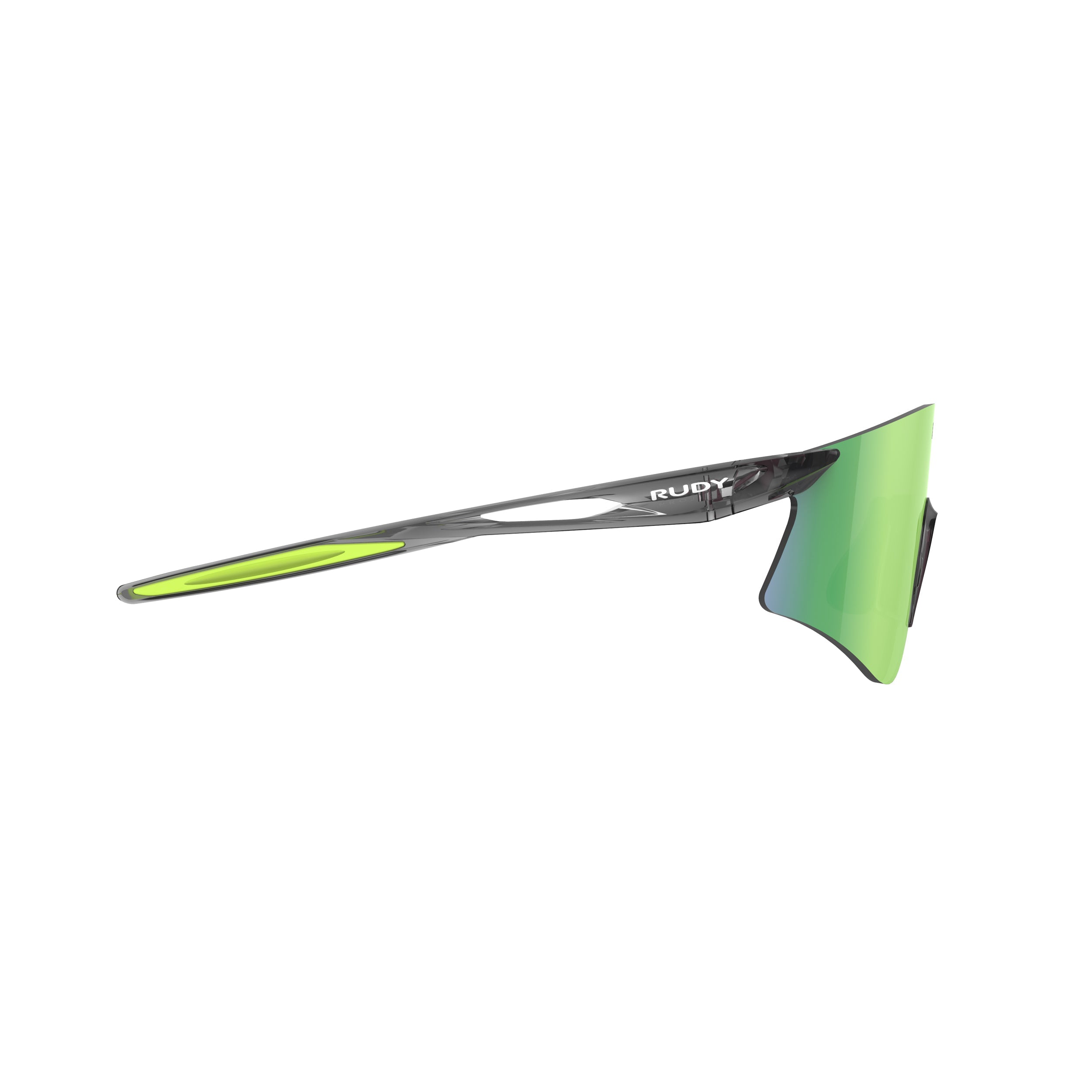 Rudy Project Astral Crystal Ash mirrored multilaser green performance sunglasses – side view, opposite side