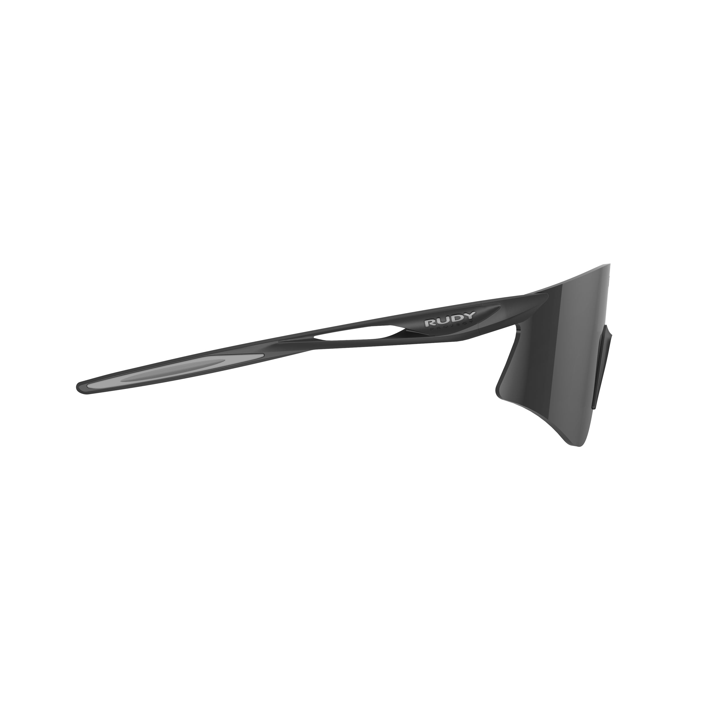 Rudy Project Astral Matte Black mirrored smoke black performance sunglasses – side view, opposite side