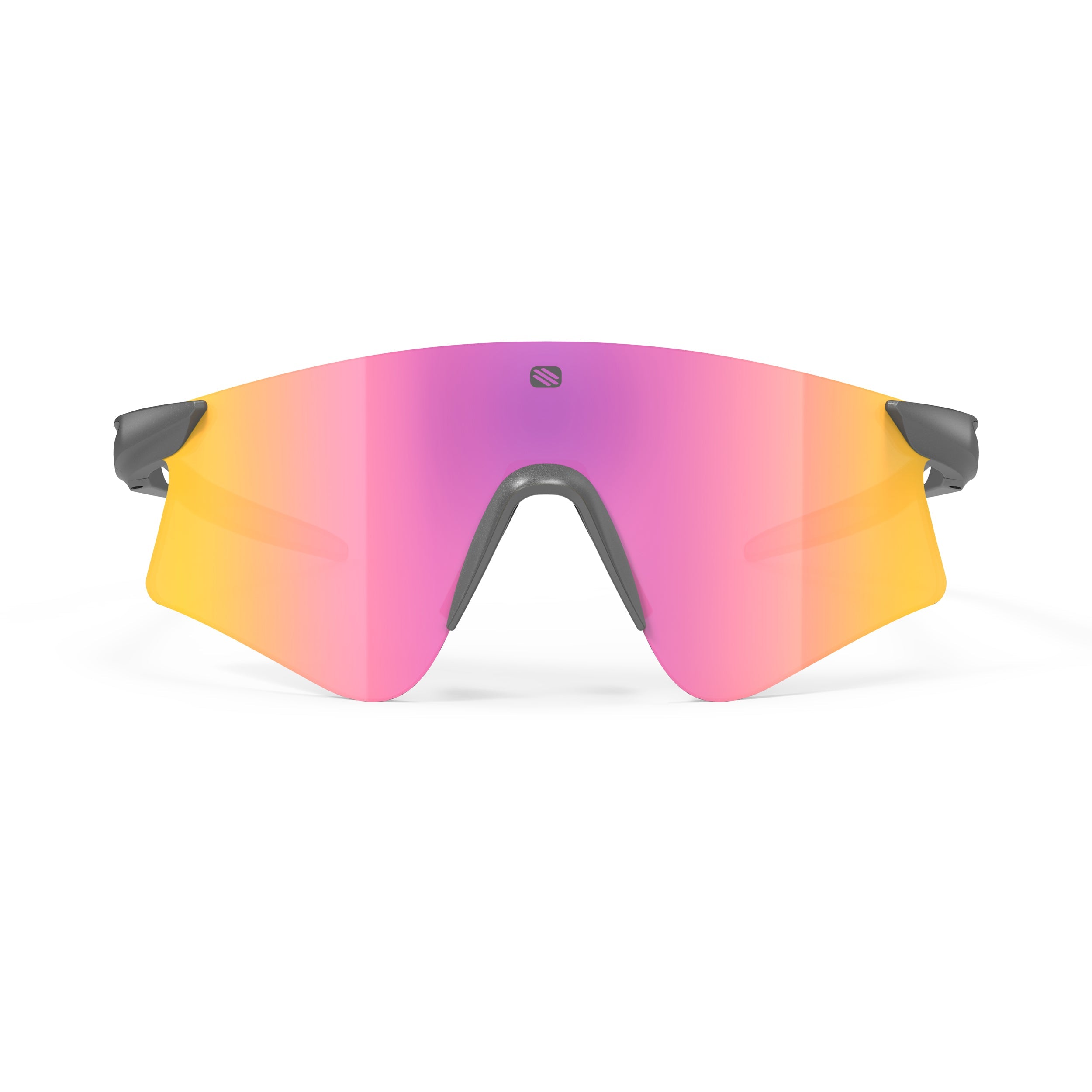 Rudy Project Astral Metal Titanium Matte mirrored multilaser sunset performance sunglasses – front view, alternate angle