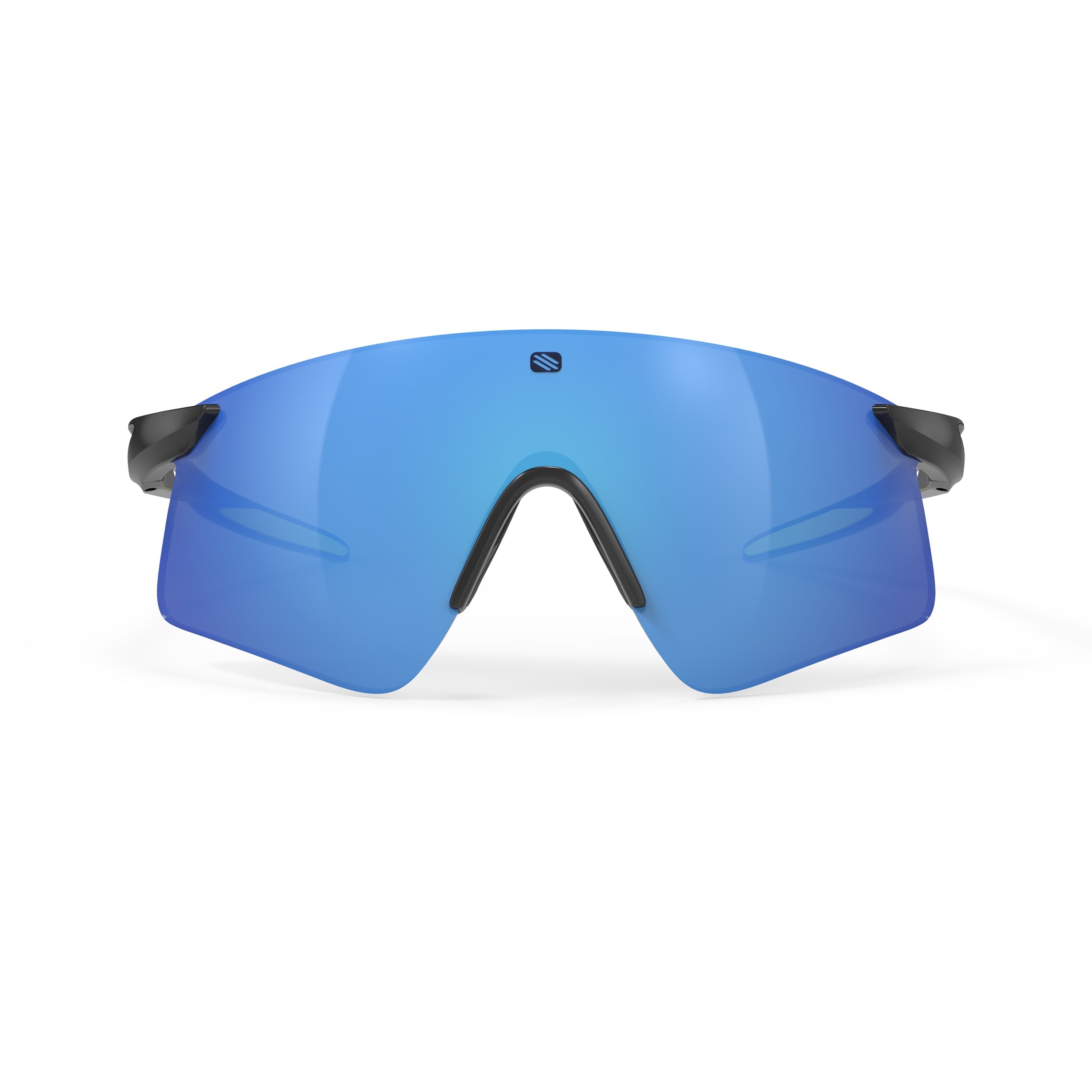 Rudy Project Astral Sphere Black Fade Crystal Blue Gloss polarized polar 3fx hdr multilaser blue performance sunglasses – front view, alternate angle