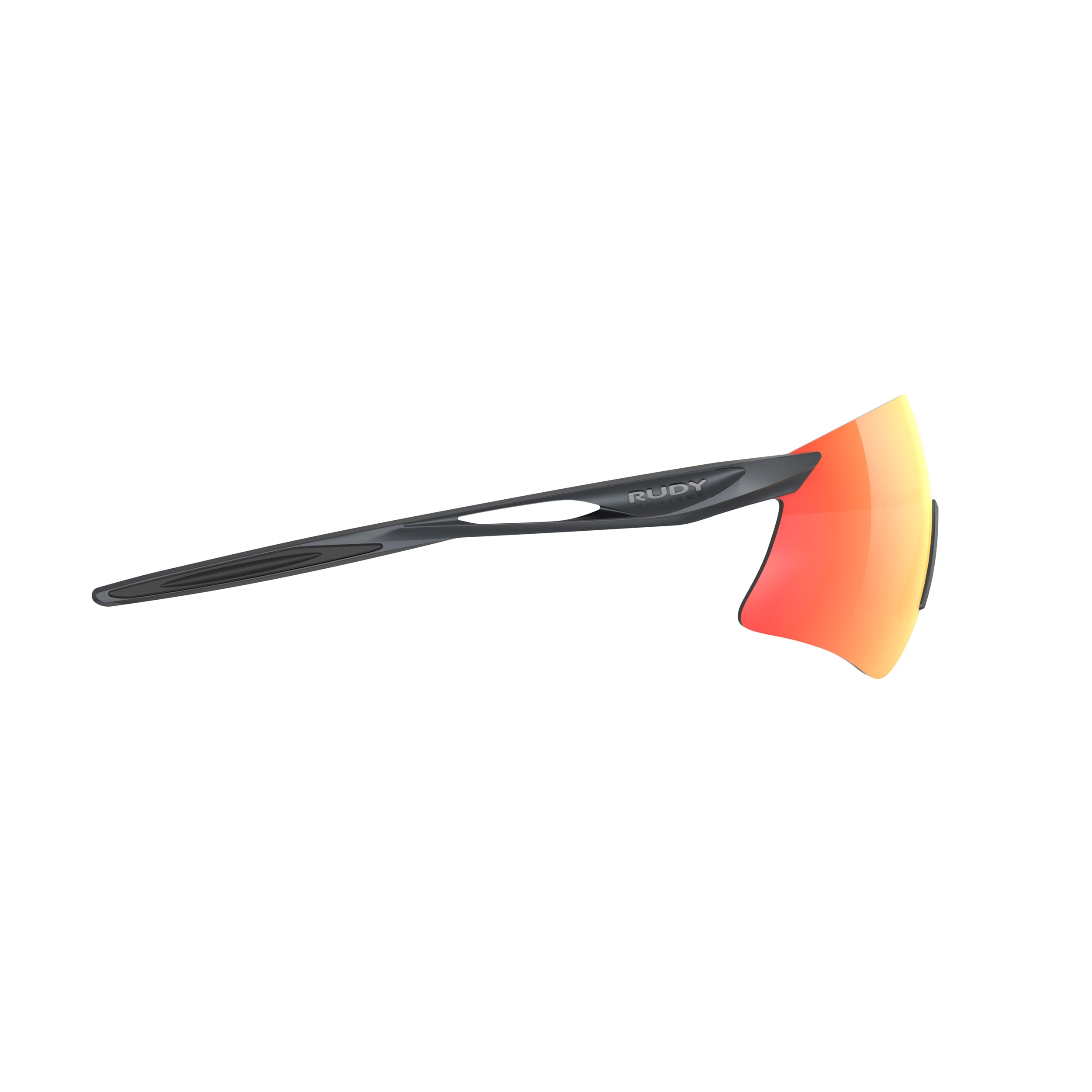 Rudy Project Astral Sphere Metal Titanium Matte Mirrored Multilaser Orange Performance Sunglasses – side view, opposite side