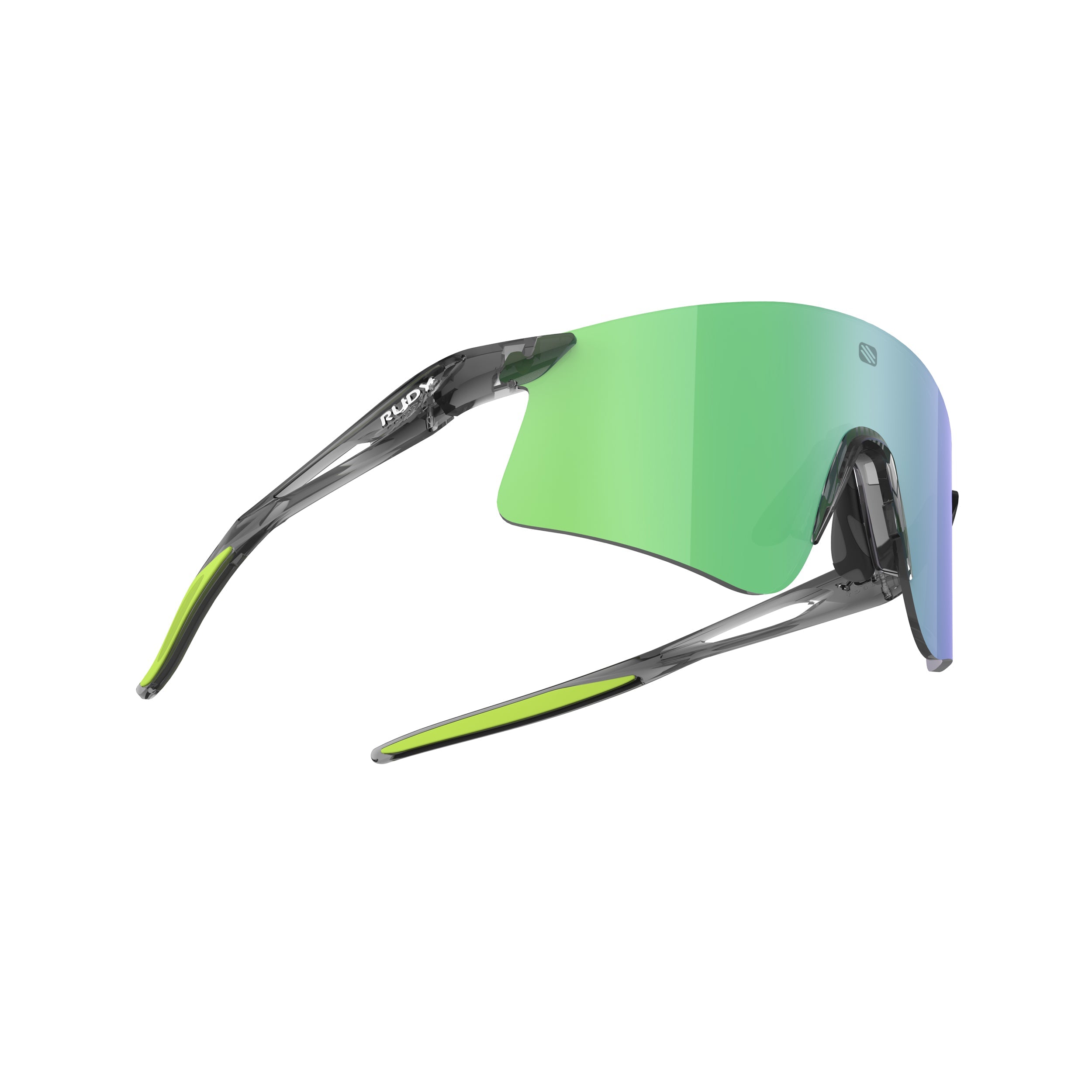 Rudy Project Astral X Crystal Ash mirrored multilaser green performance sunglasses – side view