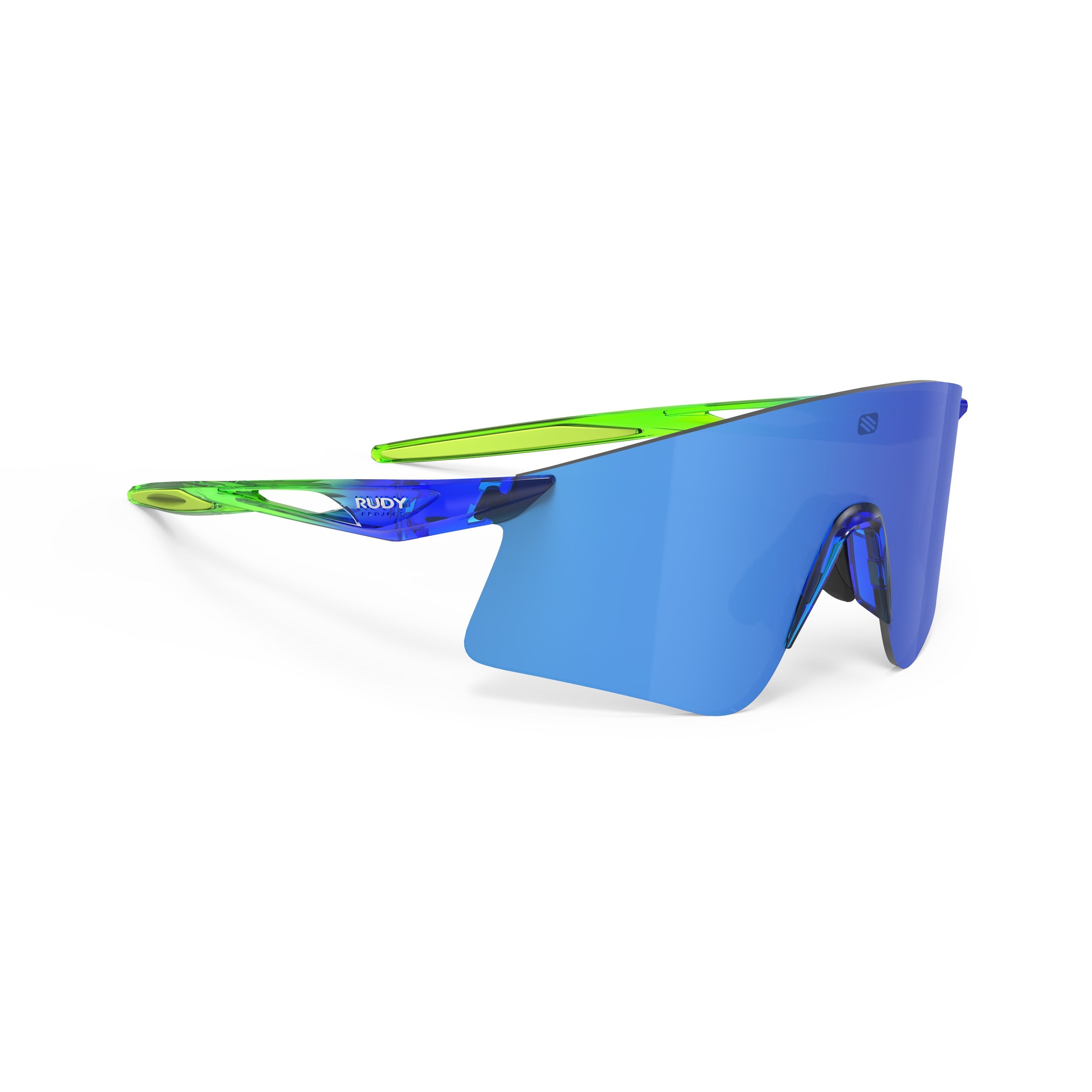 Rudy Project Astral X Crystal Blue Green Fluo Gloss mirrored multilaser blue hdr performance sunglasses – front view