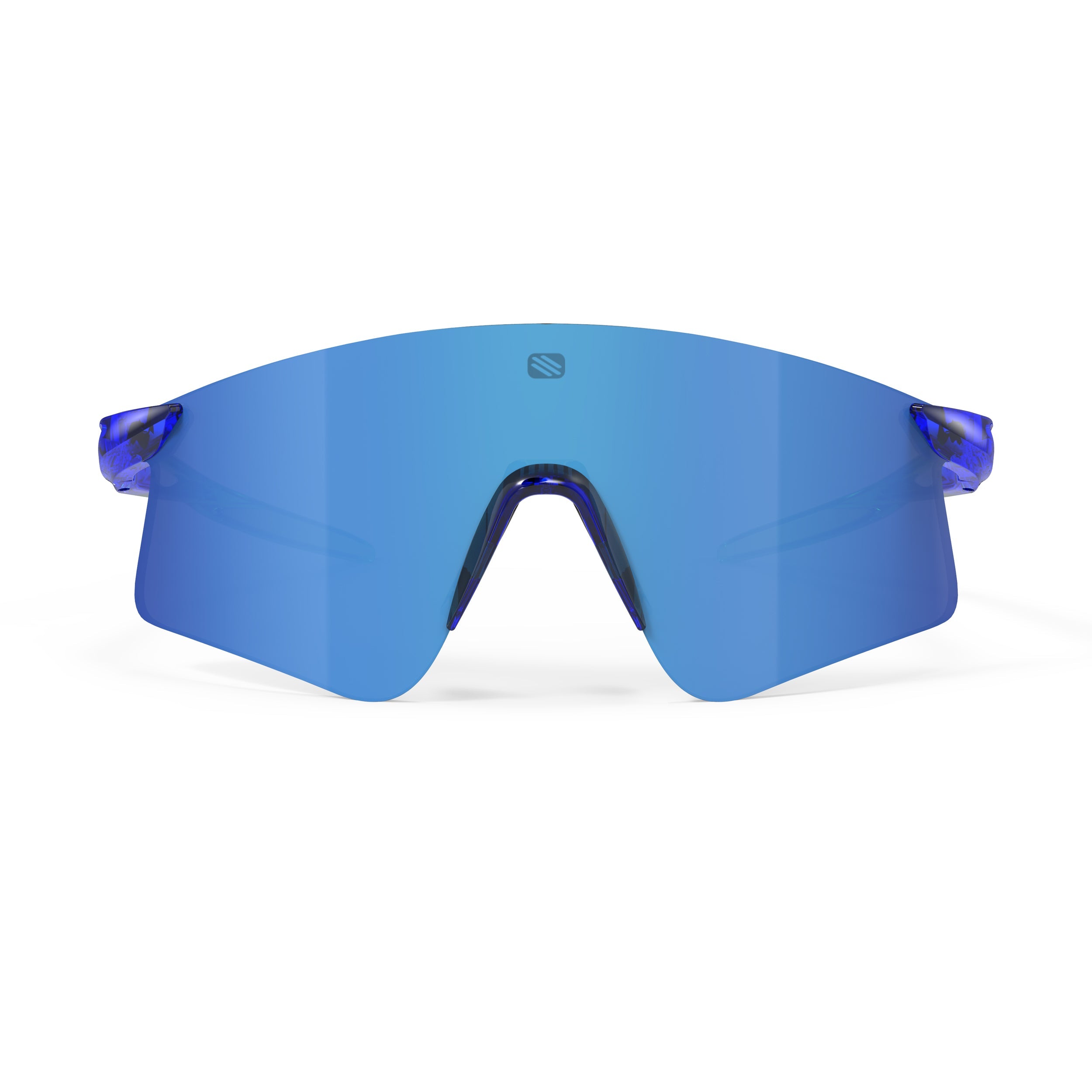Rudy Project Astral X Crystal Blue Green Fluo Gloss mirrored multilaser blue hdr performance sunglasses – front view, alternate angle